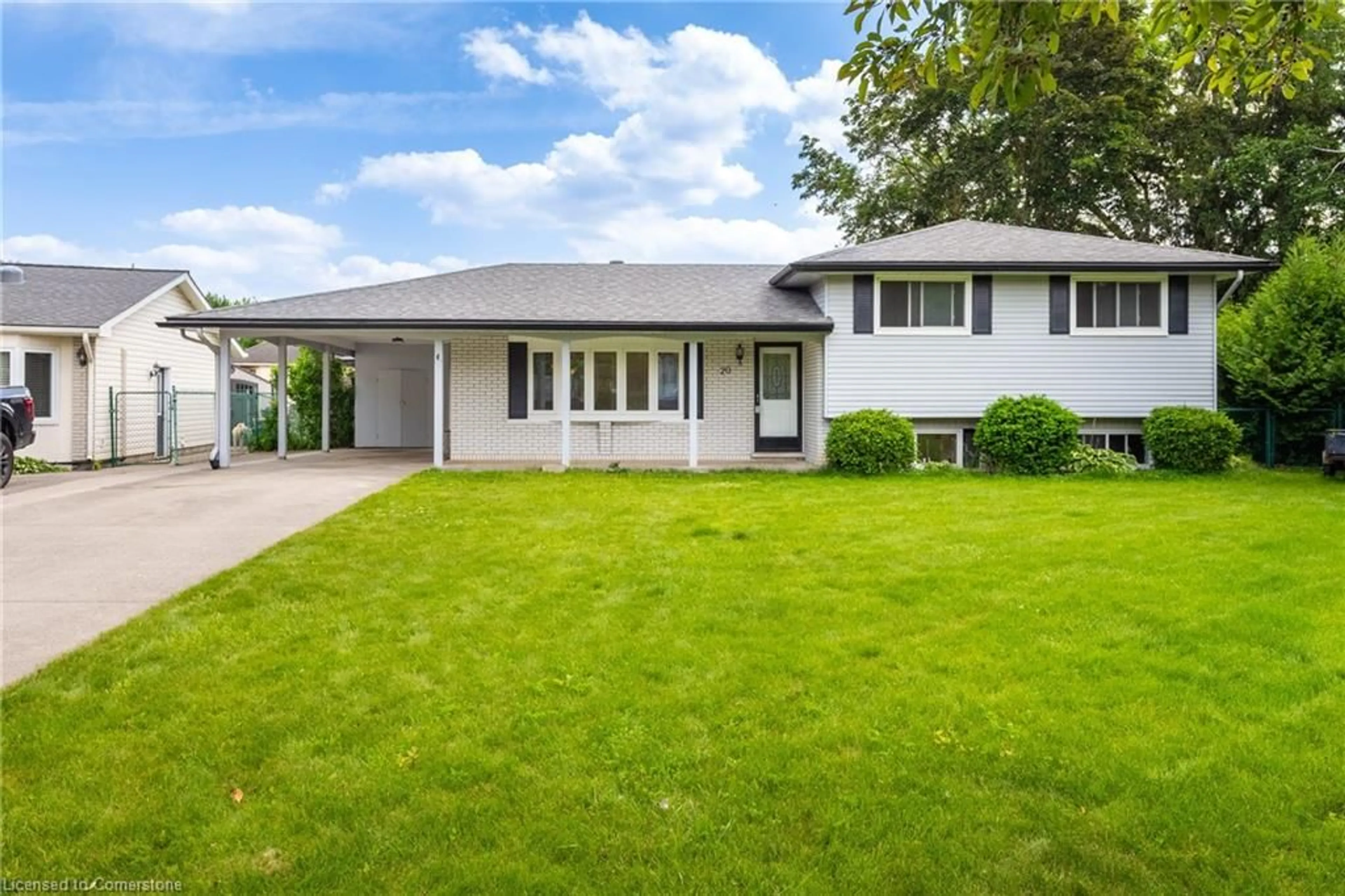 Home with vinyl exterior material, street for 20 Lambert Pl, Kitchener Ontario N2A 1N1