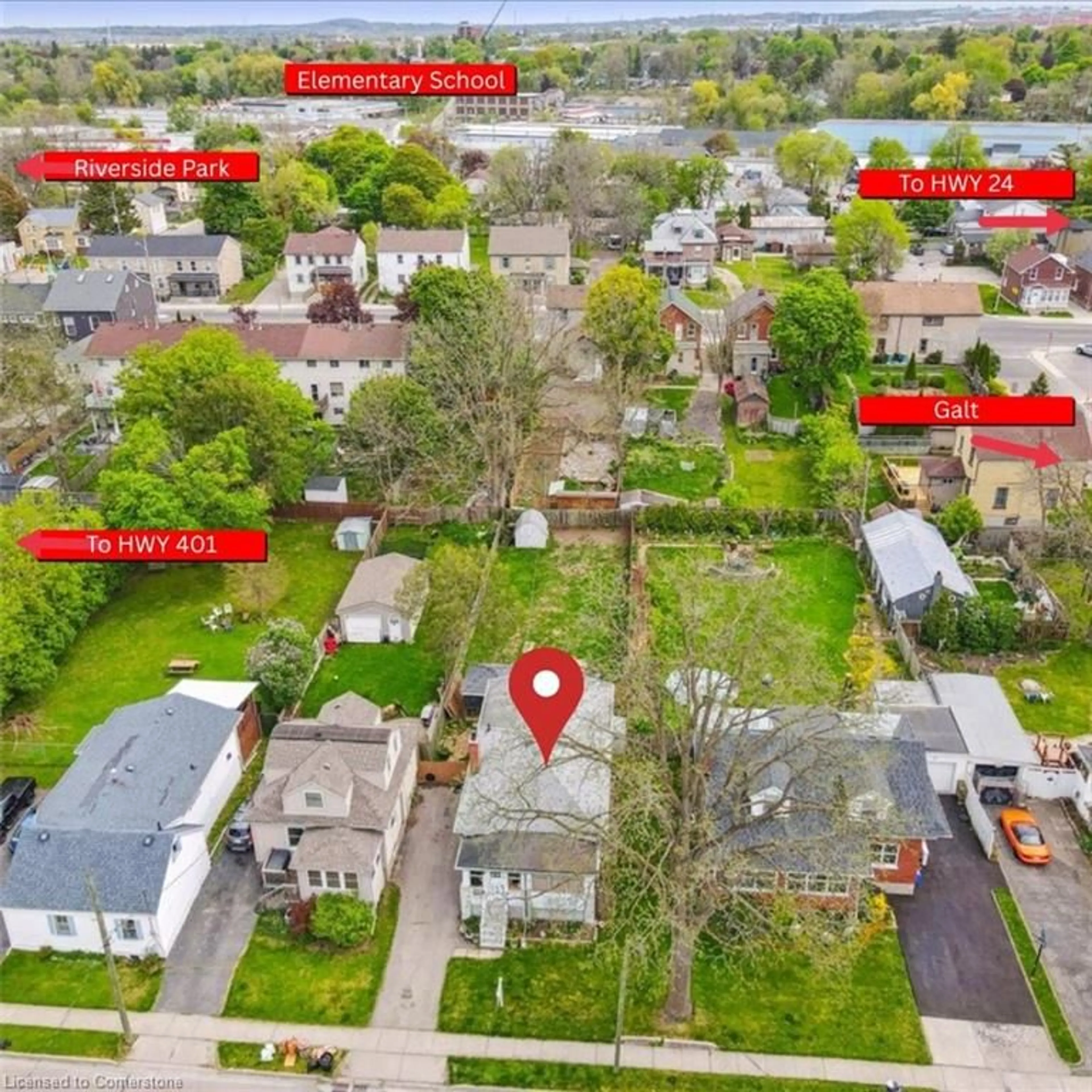 A pic from outside/outdoor area/front of a property/back of a property/a pic from drone, street for 1355 Queenston Rd, Cambridge Ontario N3H 3L5