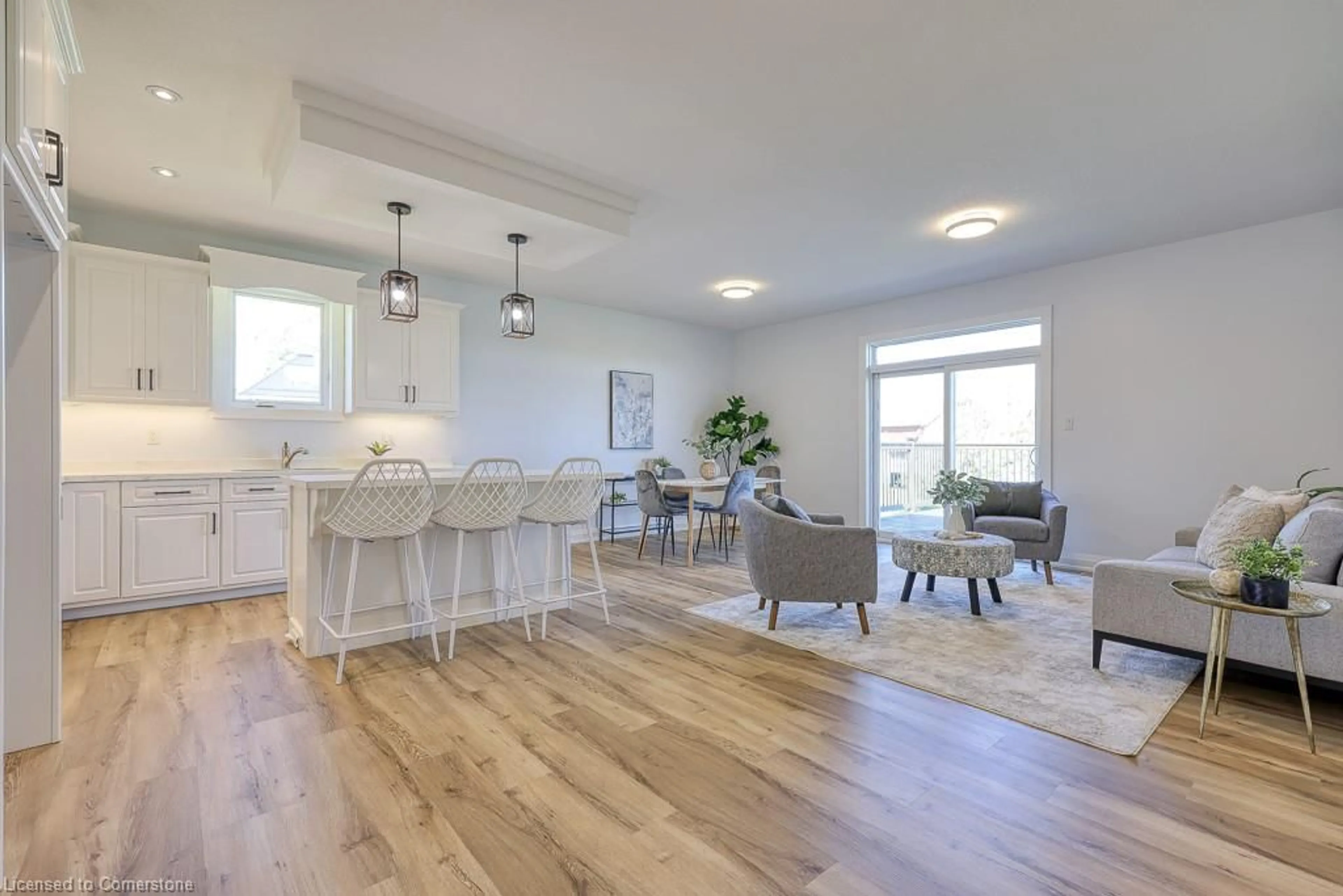 Open concept kitchen, wood/laminate floor for 192 Talbot St, Courtland Ontario N0J 1E0