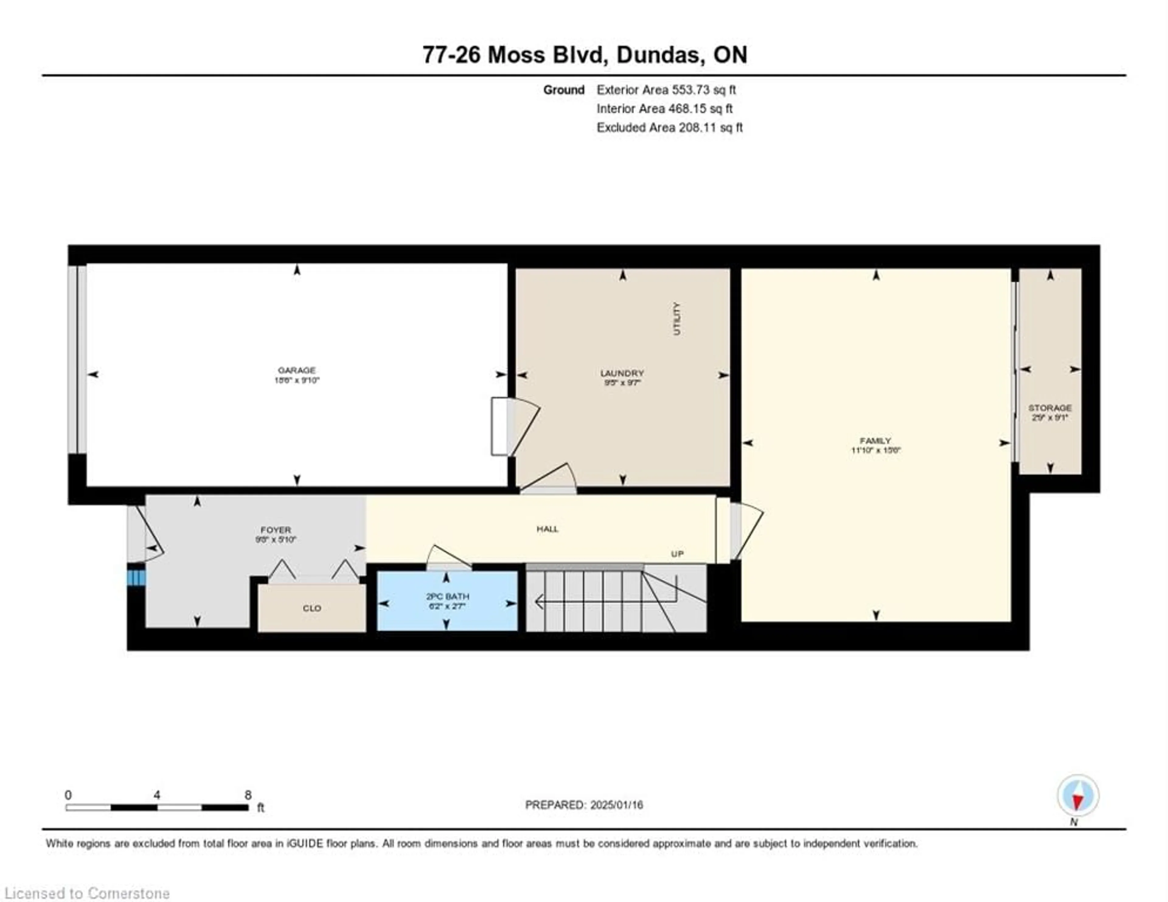 Floor plan for 26 Moss Blvd #77, Hamilton Ontario L9H 6W8