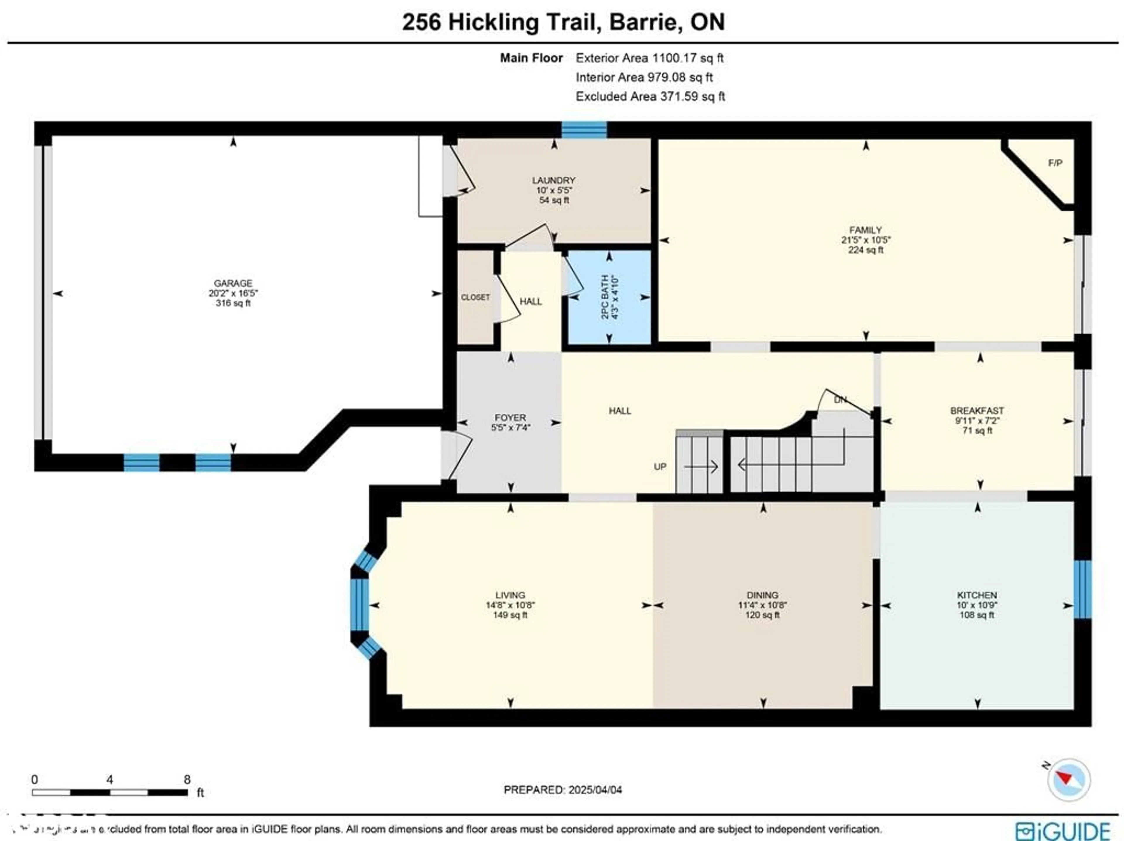 Floor plan for 256 Hickling Trail, Barrie Ontario L4M 5W7
