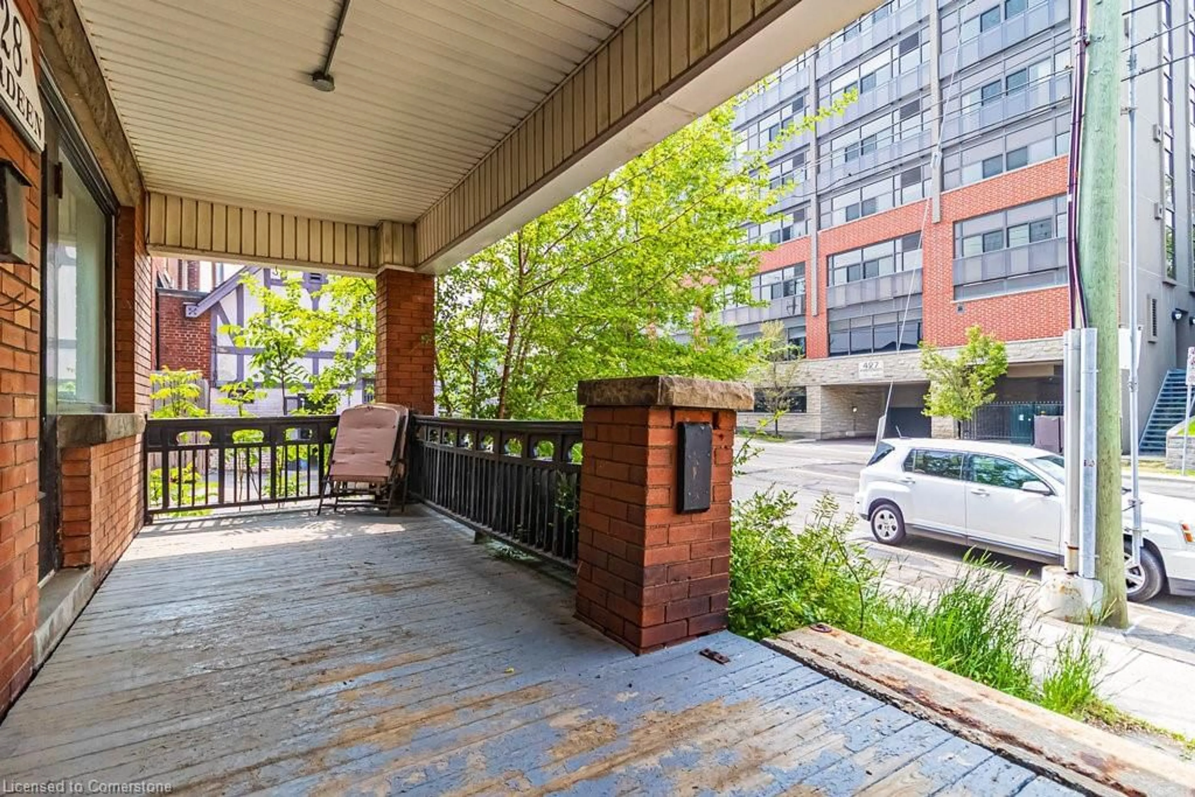 Patio, city buildings view from balcony for 428 Aberdeen Ave, Hamilton Ontario L8P 2S2