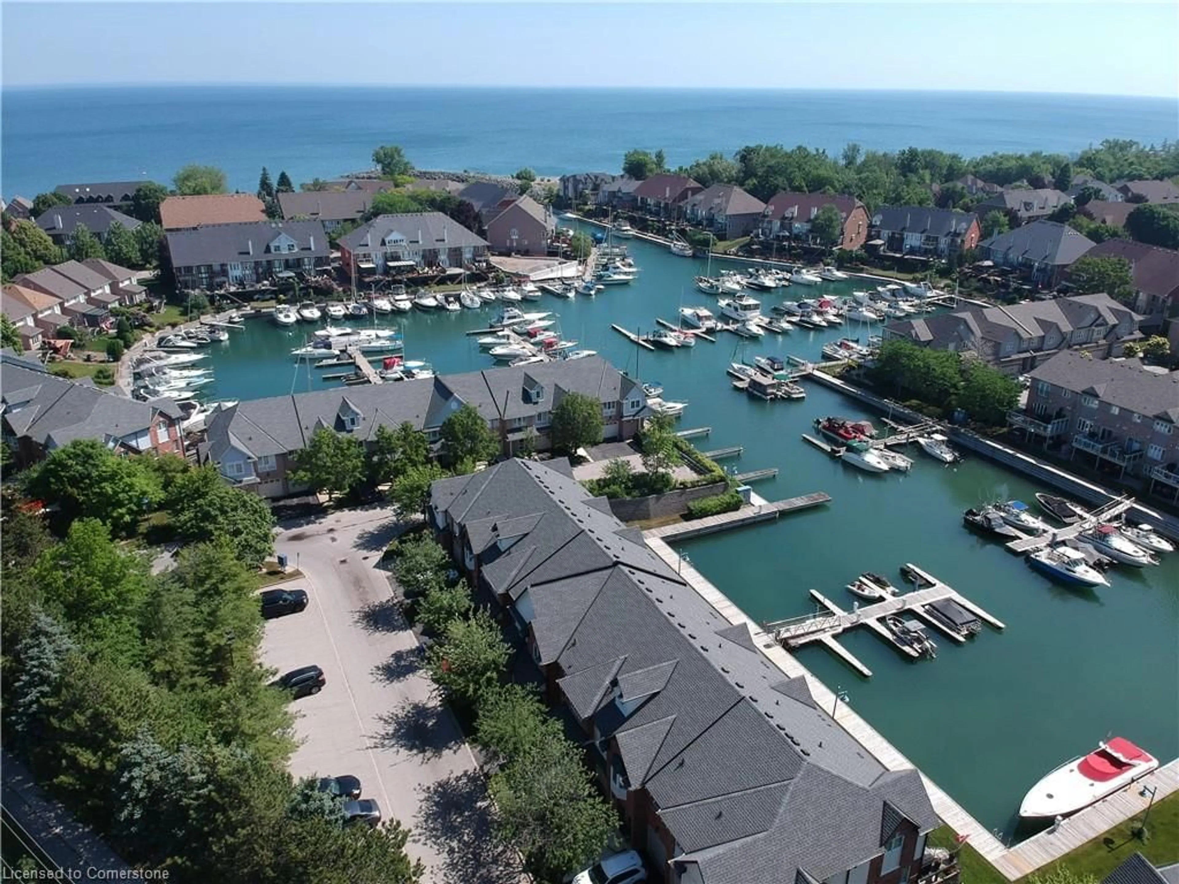 A pic from outside/outdoor area/front of a property/back of a property/a pic from drone, water/lake/river/ocean view for 145 Edgewater Dr #22, Stoney Creek Ontario L8E 5W6