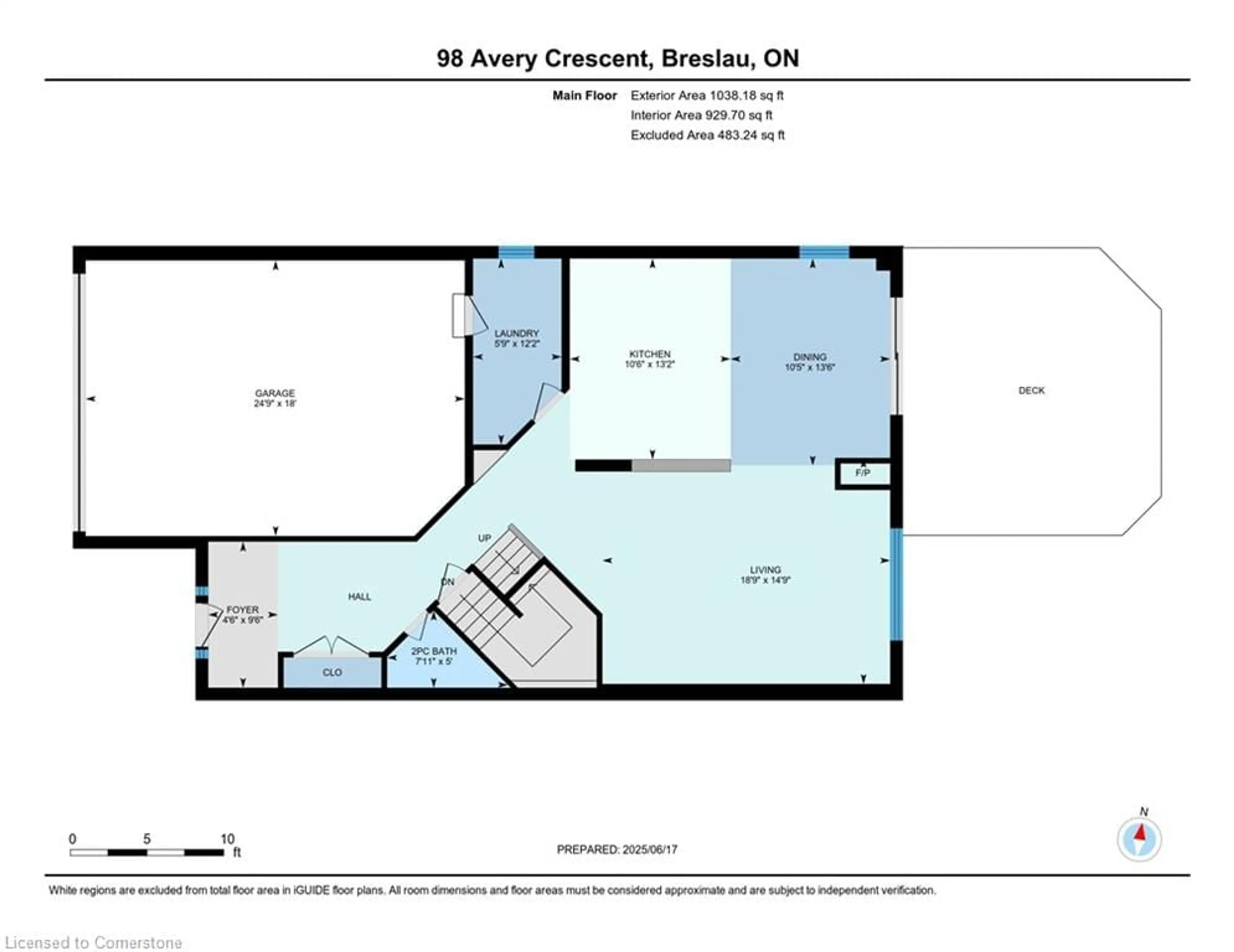 Floor plan for 98 Avery Cres, Breslau Ontario N0B 1M0