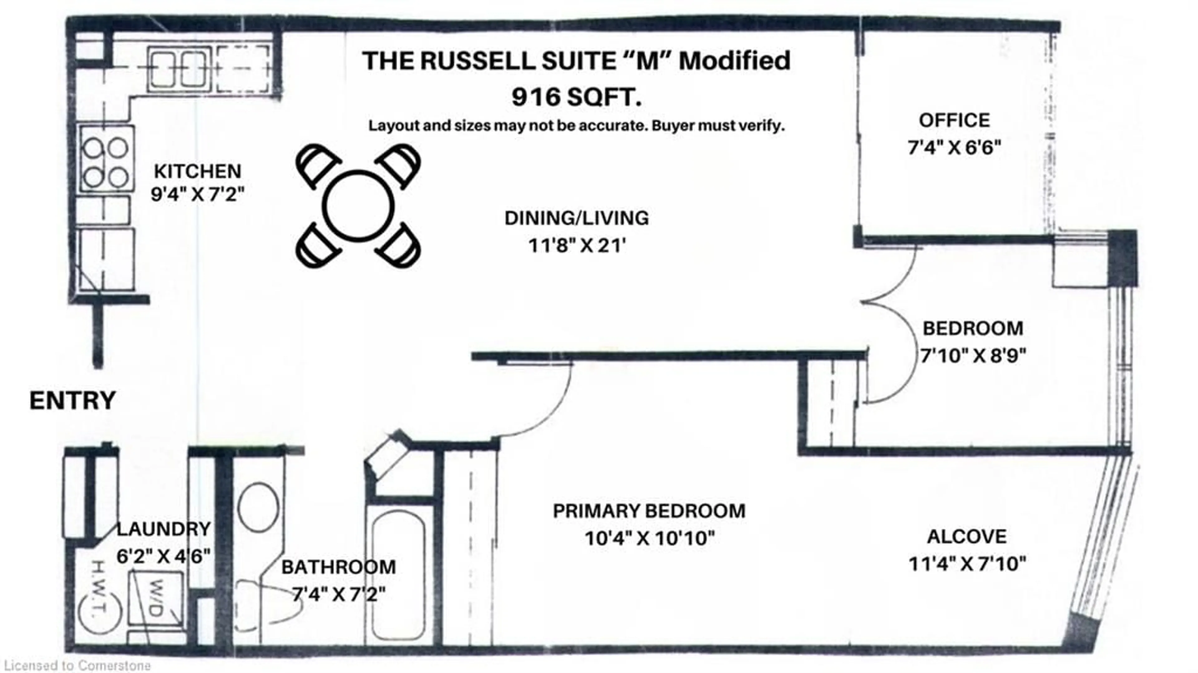 Floor plan for 65 Scadding Ave #811, Toronto Ontario M5A 4L1