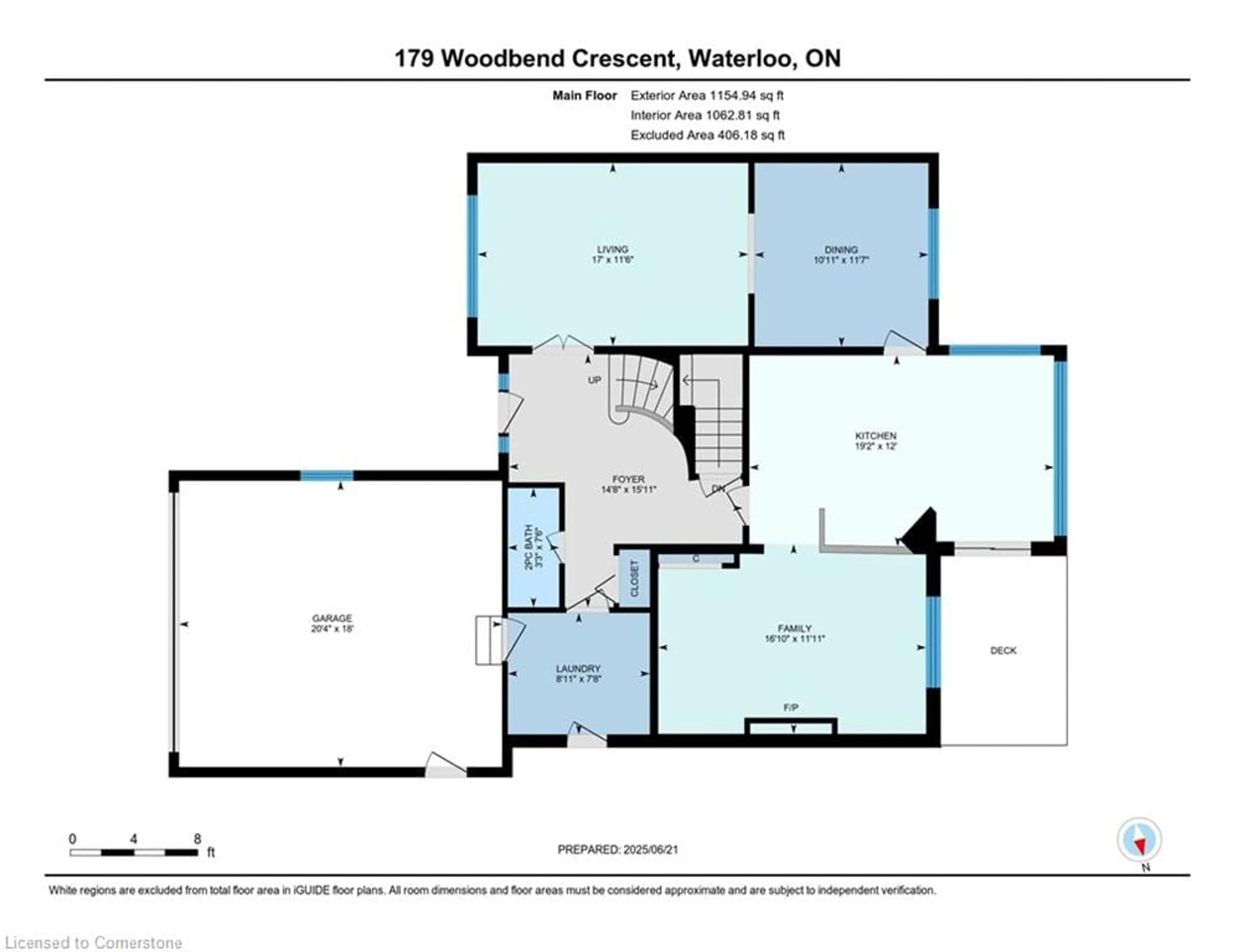Floor plan for 179 Woodbend Cres, Waterloo Ontario N2T 1G9