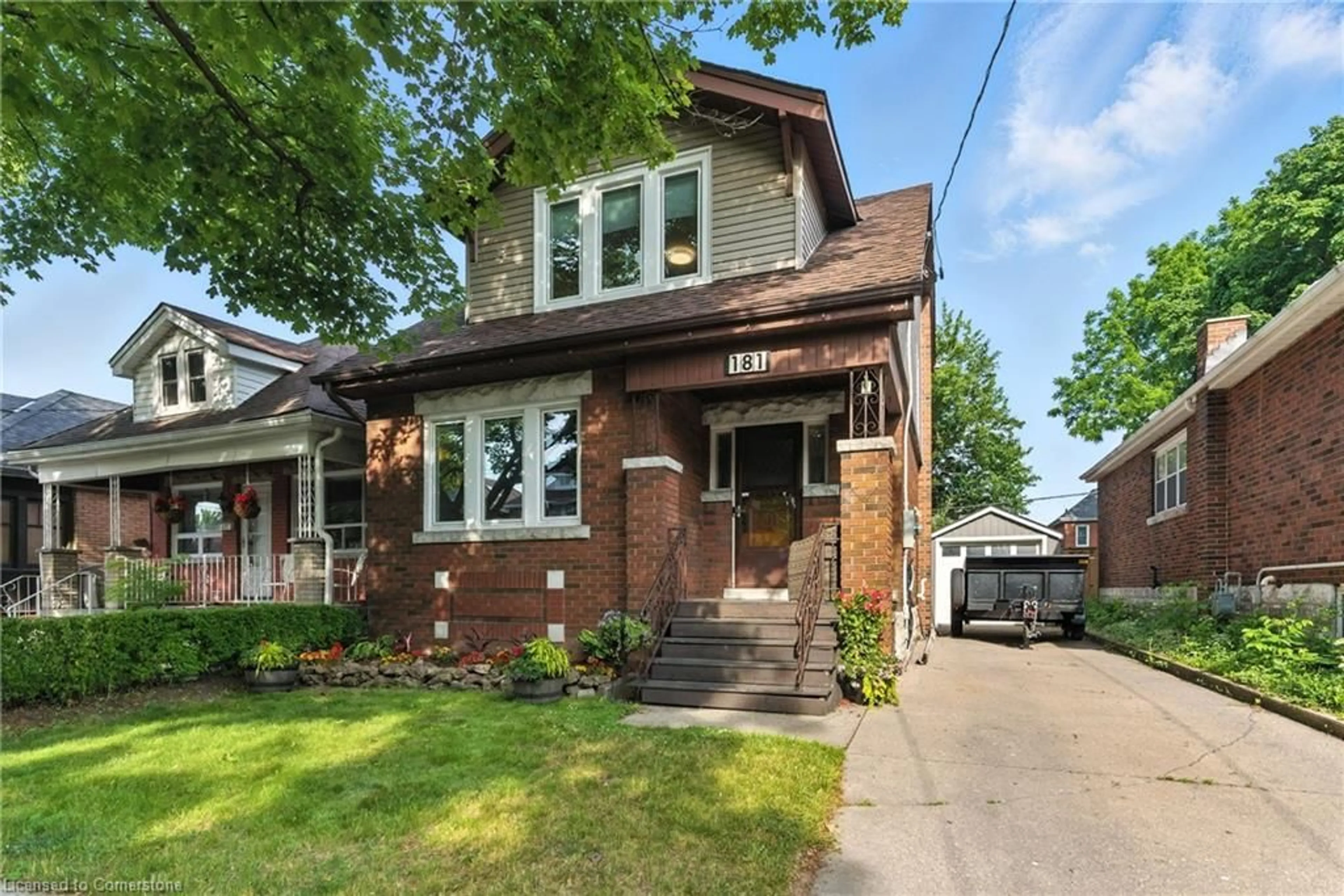Home with brick exterior material, street for 181 London St, Hamilton Ontario L8K 2G8