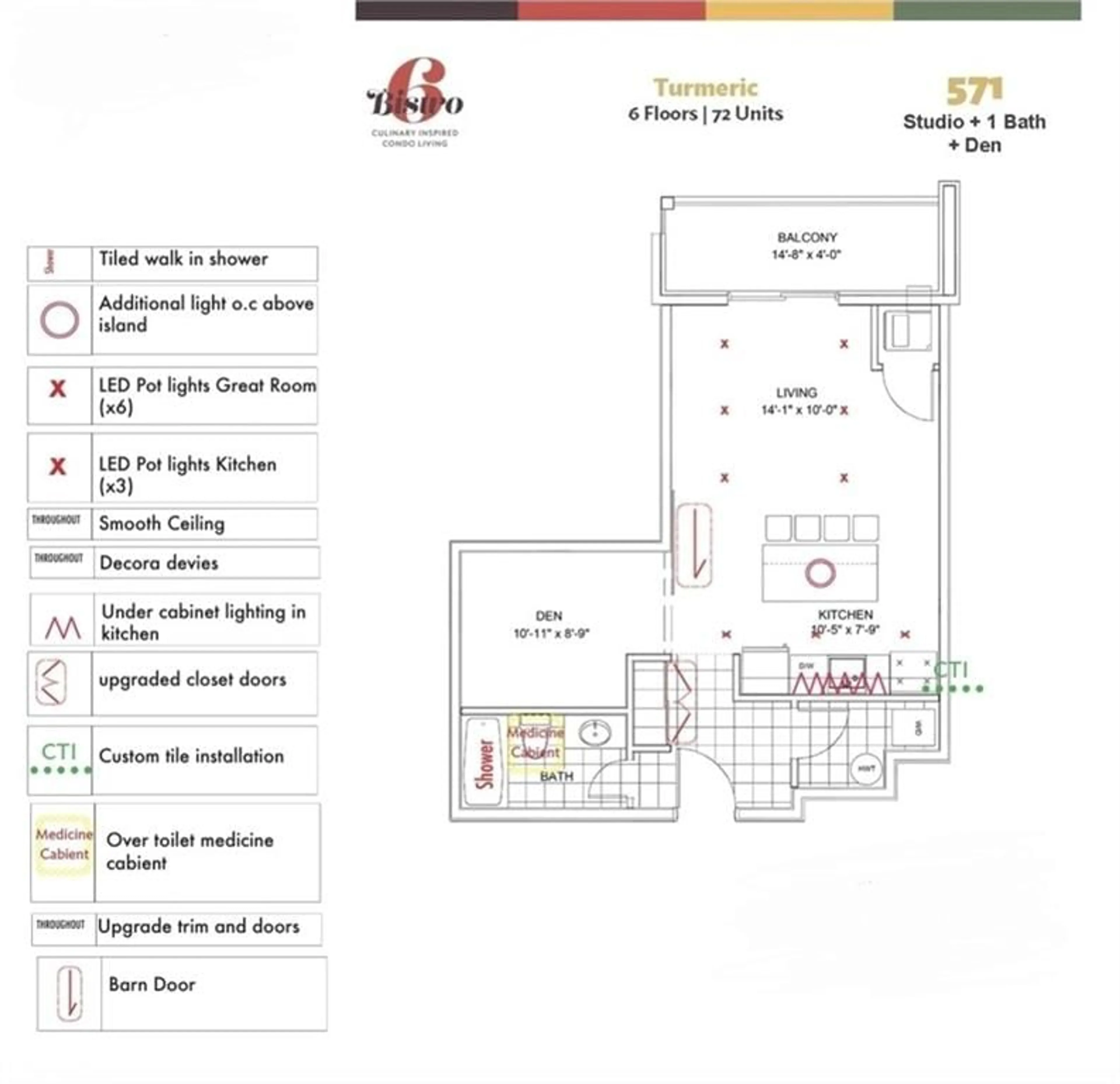 Floor plan for 8 Culinary Lane Lane #410, Barrie Ontario L9J 0T2
