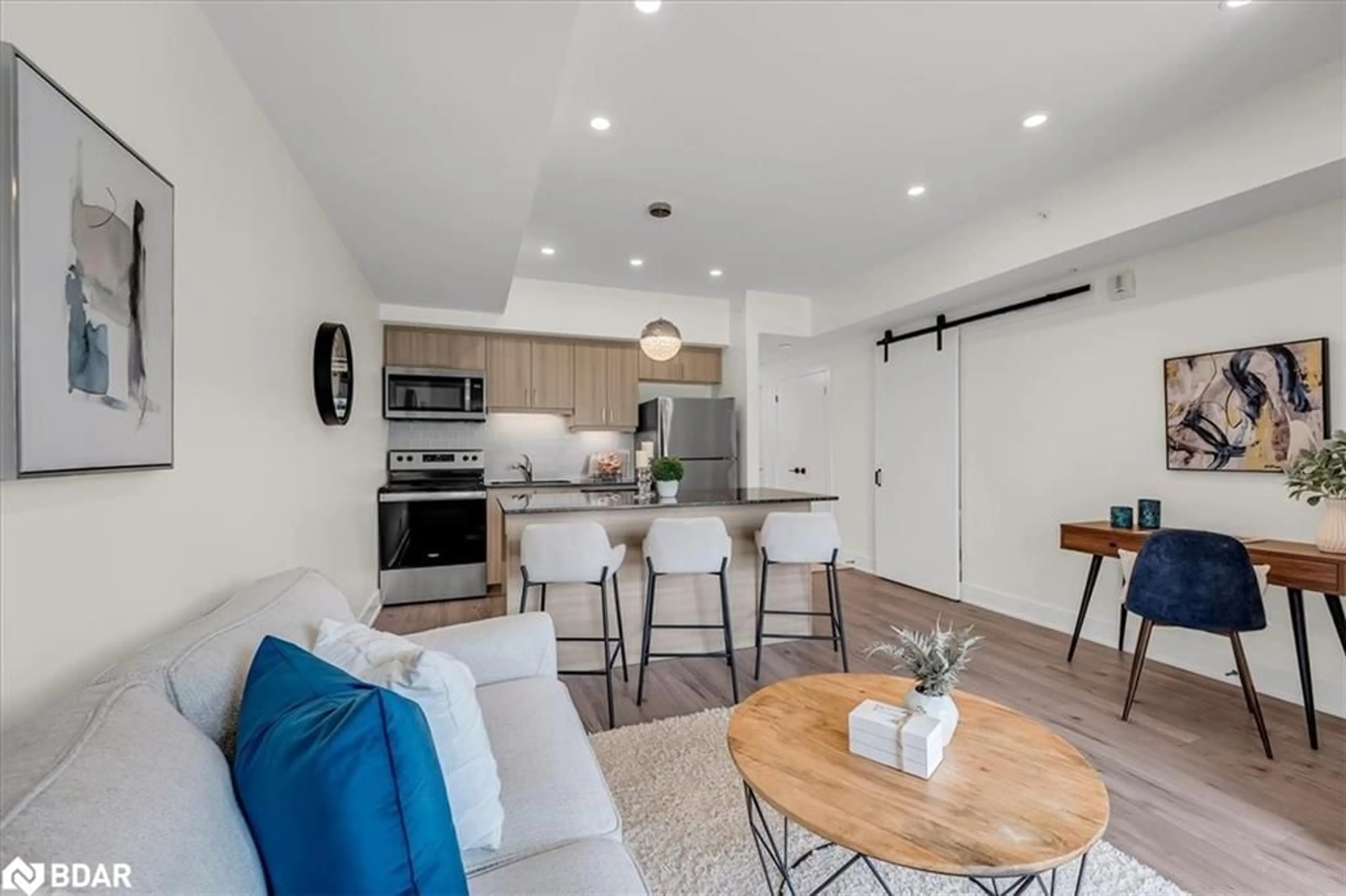 Open concept kitchen, unknown for 8 Culinary Lane Lane #410, Barrie Ontario L9J 0T2