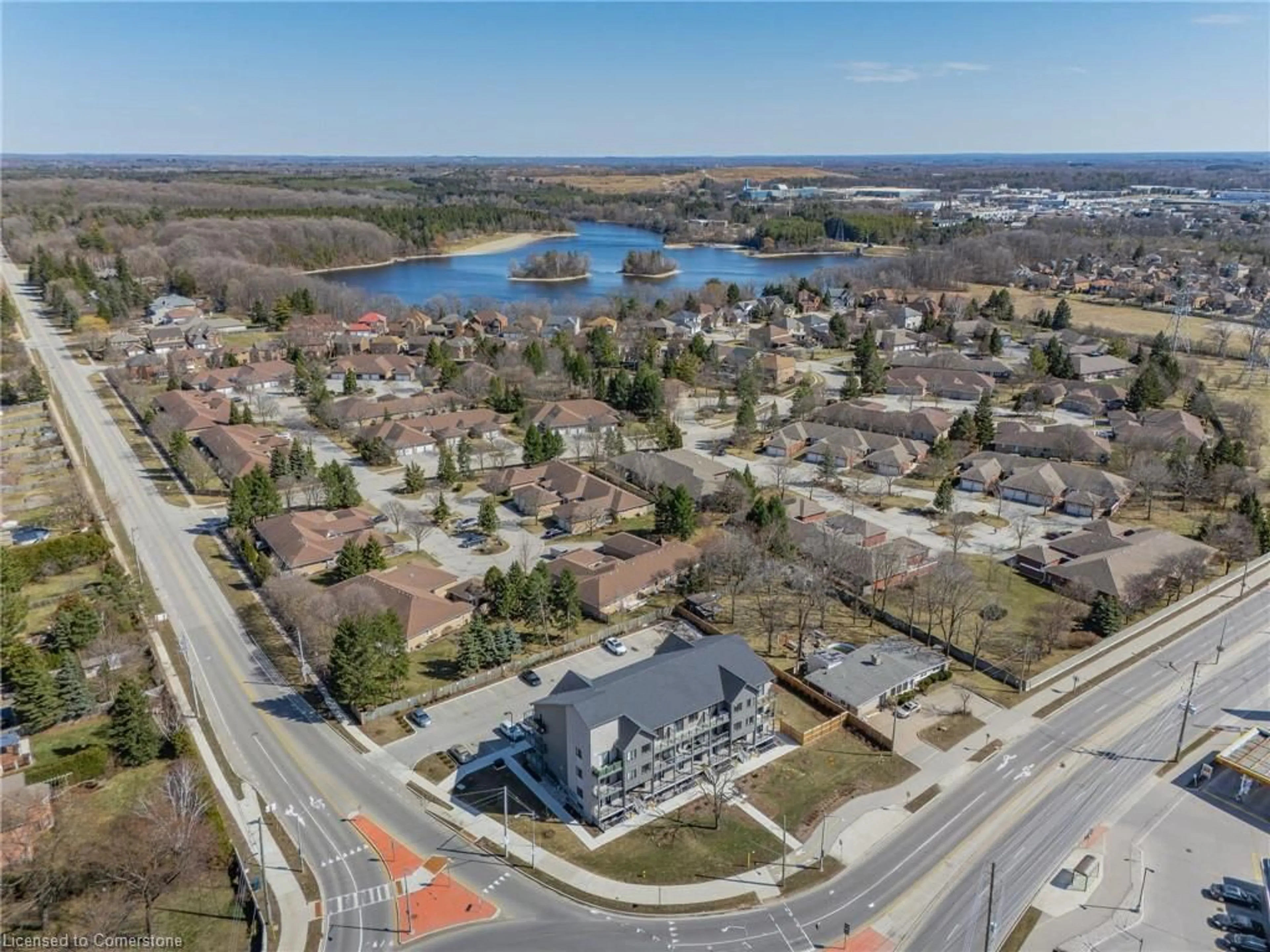 A pic from outside/outdoor area/front of a property/back of a property/a pic from drone, water/lake/river/ocean view for 721 Franklin Blvd #302, Cambridge Ontario N1R 5S4