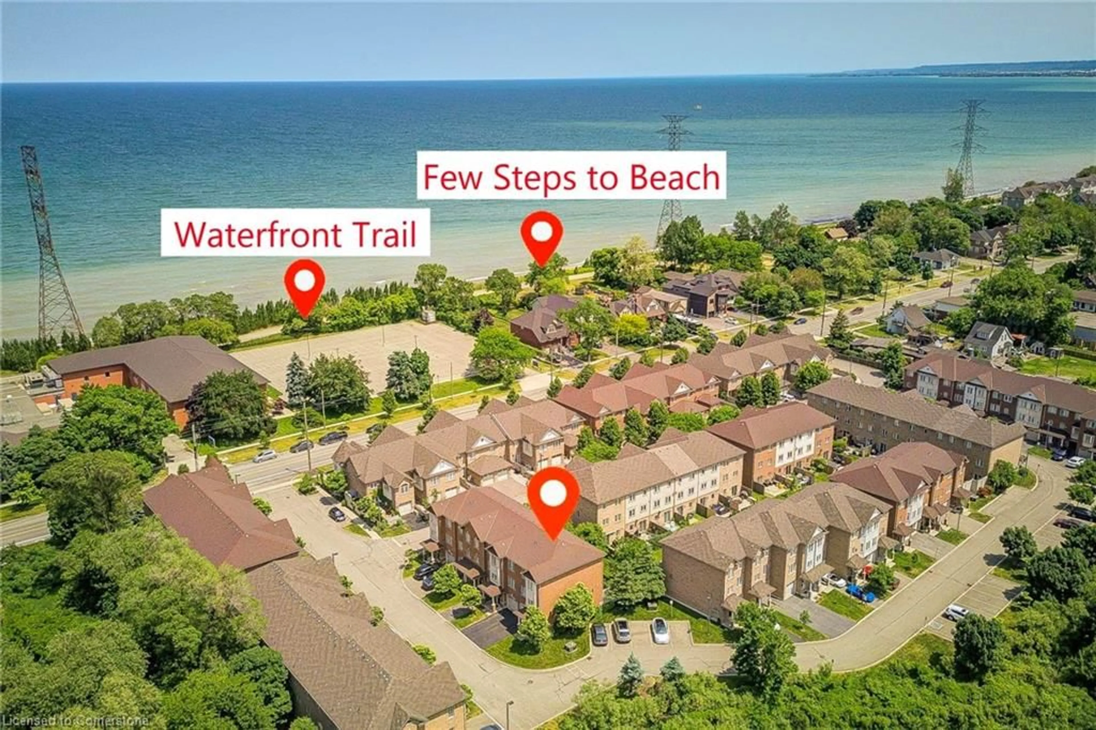 A pic from outside/outdoor area/front of a property/back of a property/a pic from drone, water/lake/river/ocean view for 470 Beach Blvd #63, Hamilton Ontario L8H 6X2