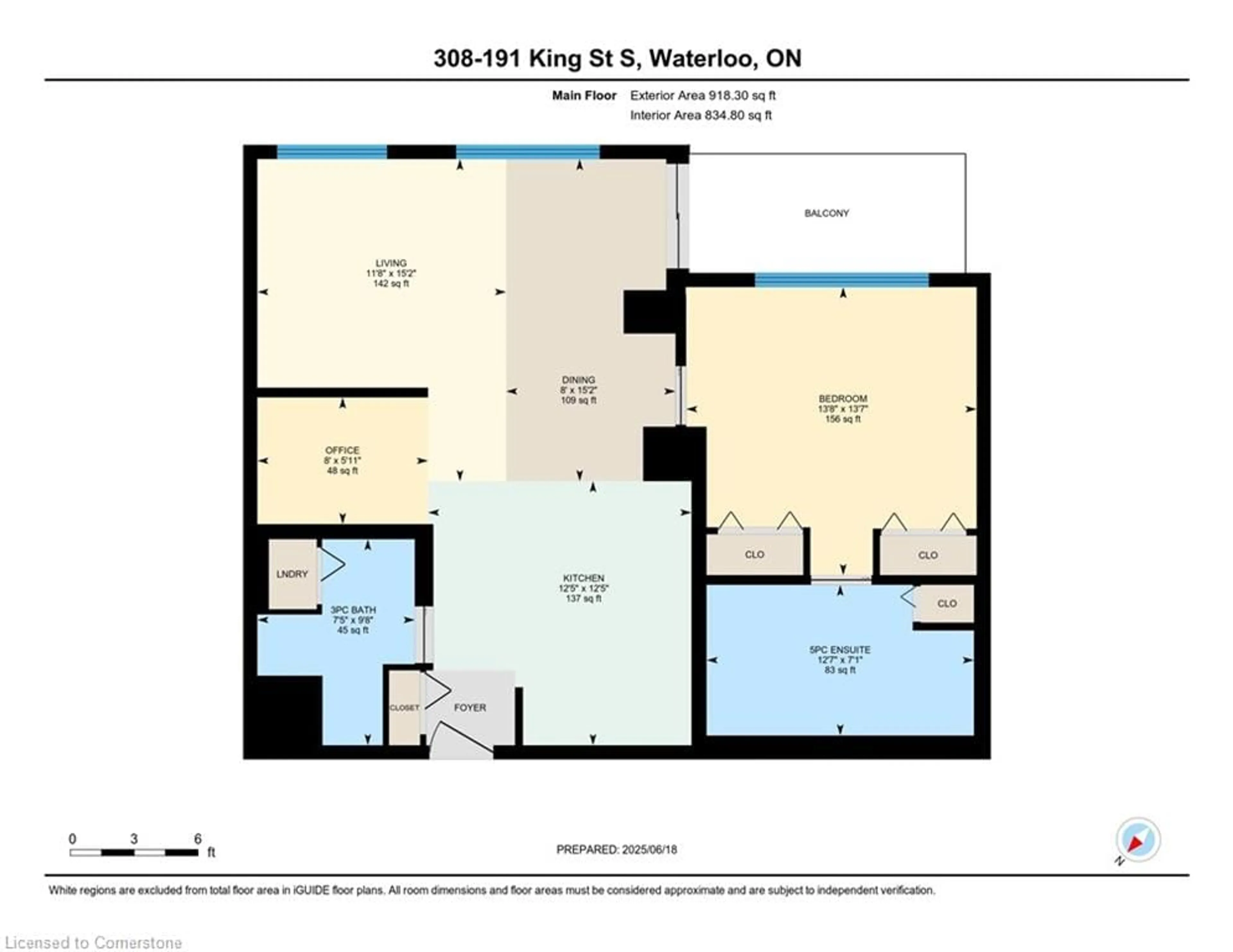 Floor plan for 191 King St #308, Waterloo Ontario N2J 1R1