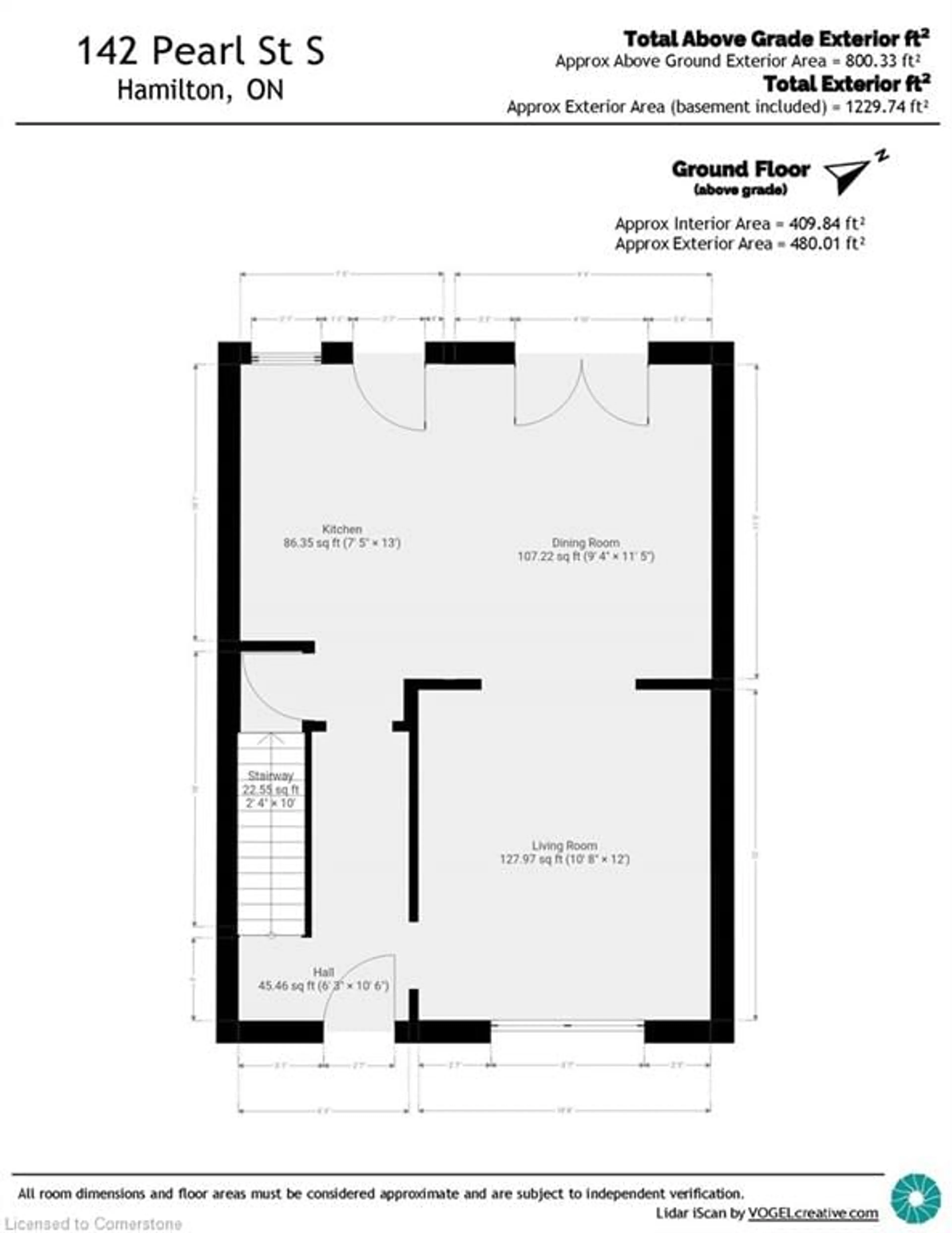 Floor plan for 142 Pearl St, Hamilton Ontario L8P 3X6