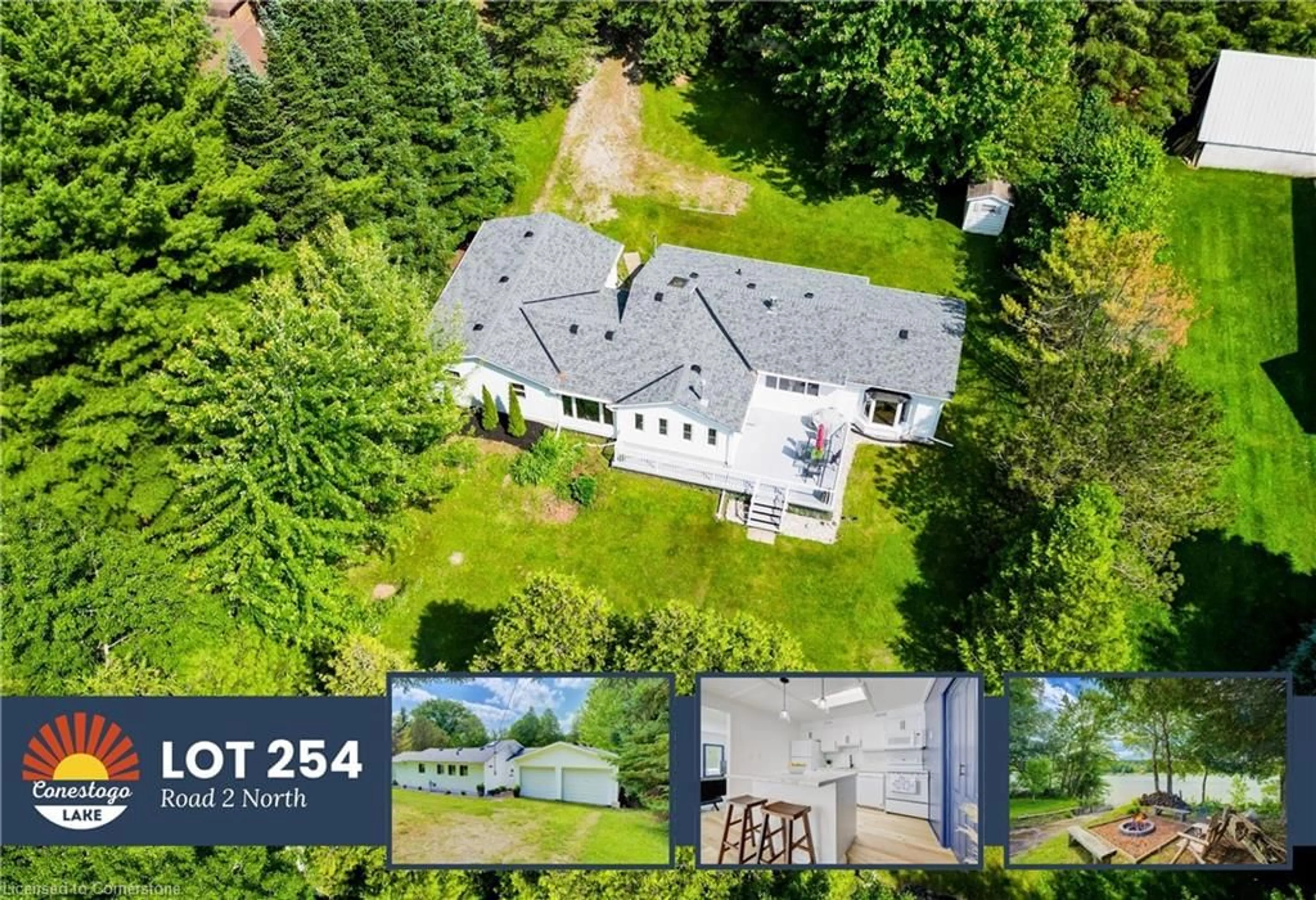 A pic from outside/outdoor area/front of a property/back of a property/a pic from drone, unknown for LOT 254 Road 2, Conestogo Lake Ontario N0G 1P0