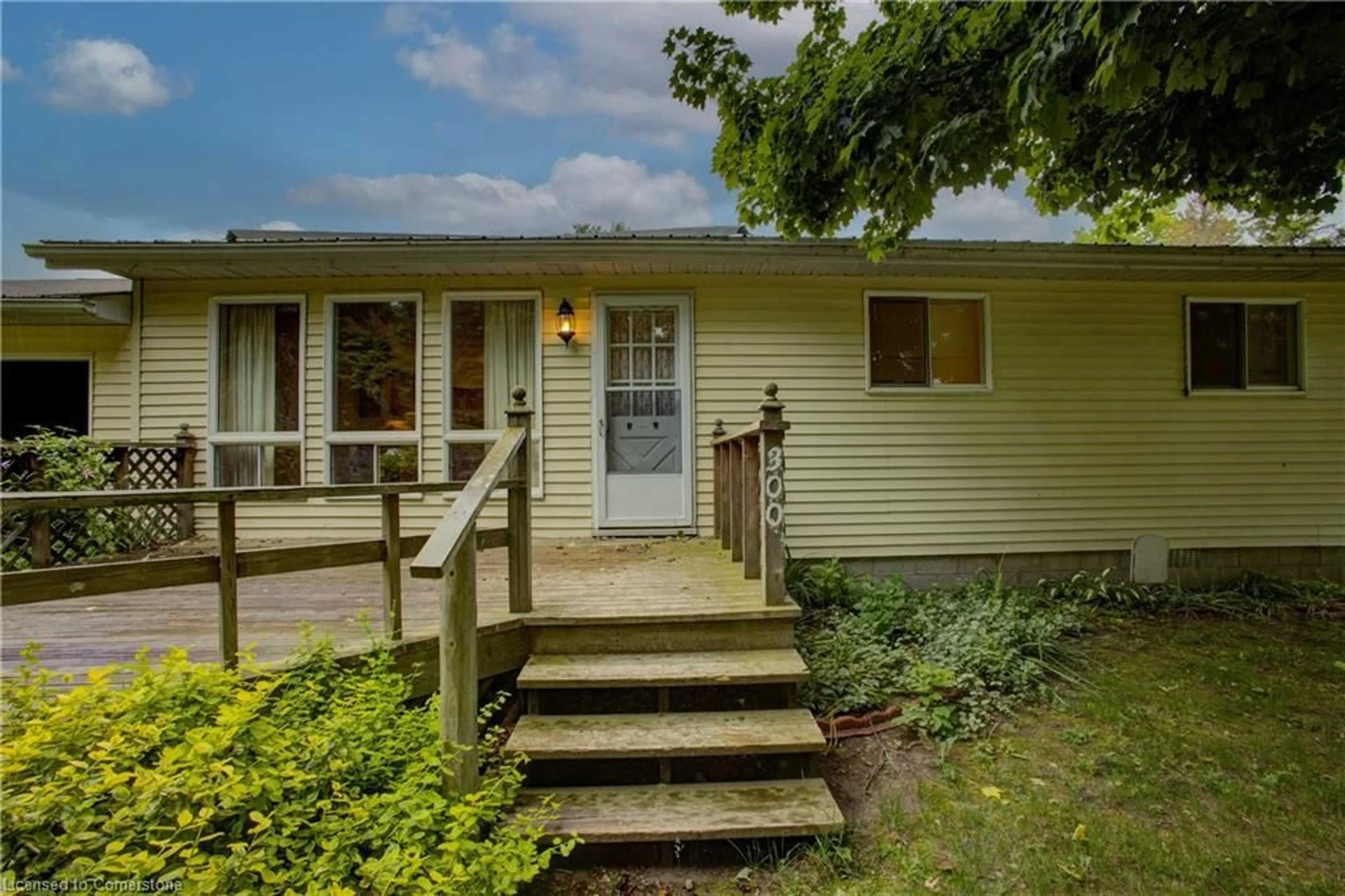 Home with vinyl exterior material, street for 300 Sauk Crt Crt, Point Clark Ontario N2Z 2X3