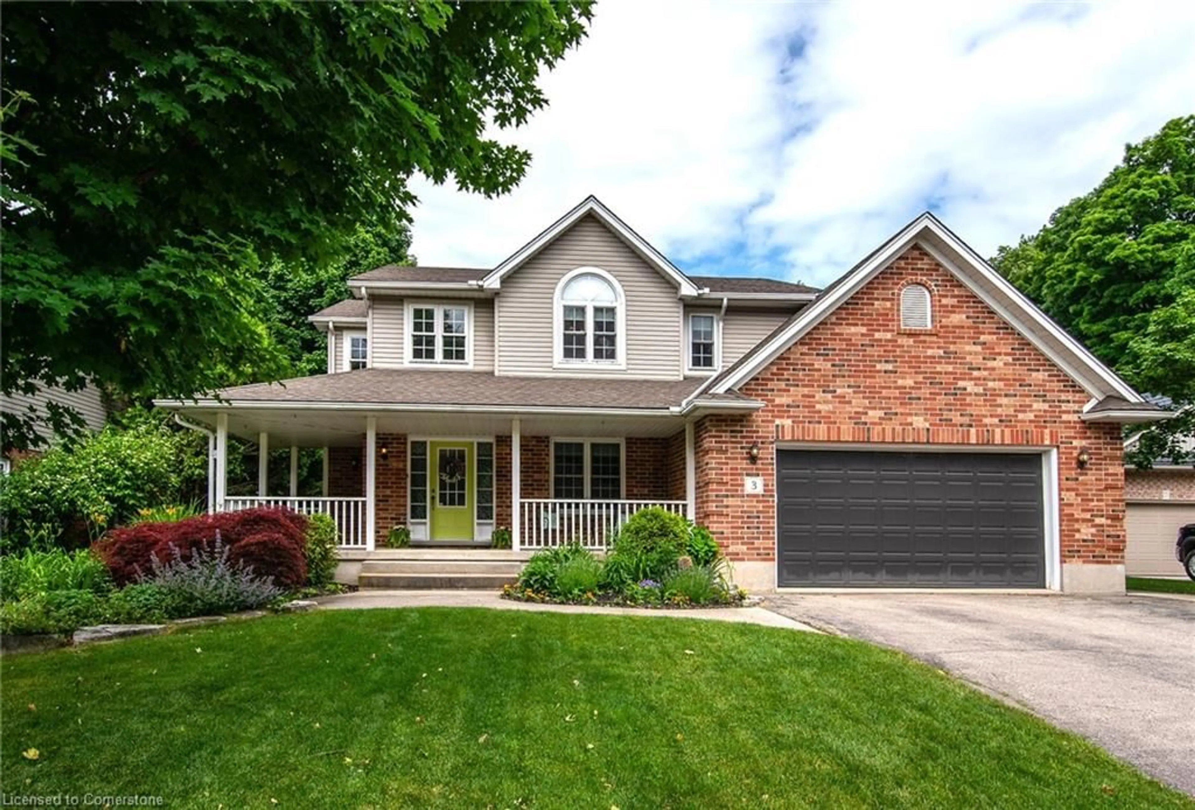 Home with brick exterior material, street for 3 Shadywood Crt, Wellesley Ontario N0B 2T0