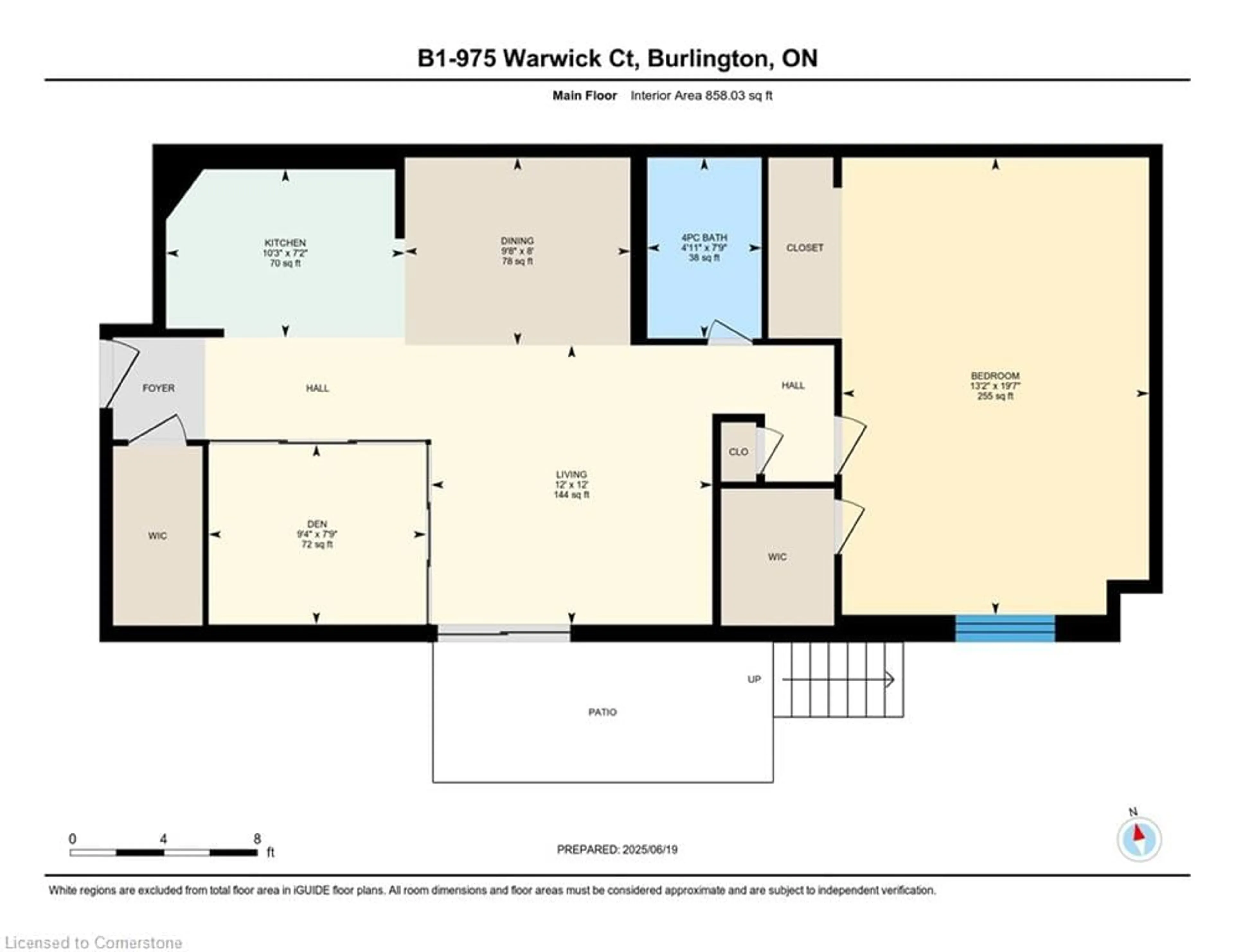 Floor plan for 975 Warwick Crt #B1, Burlington Ontario L7T 3Z7