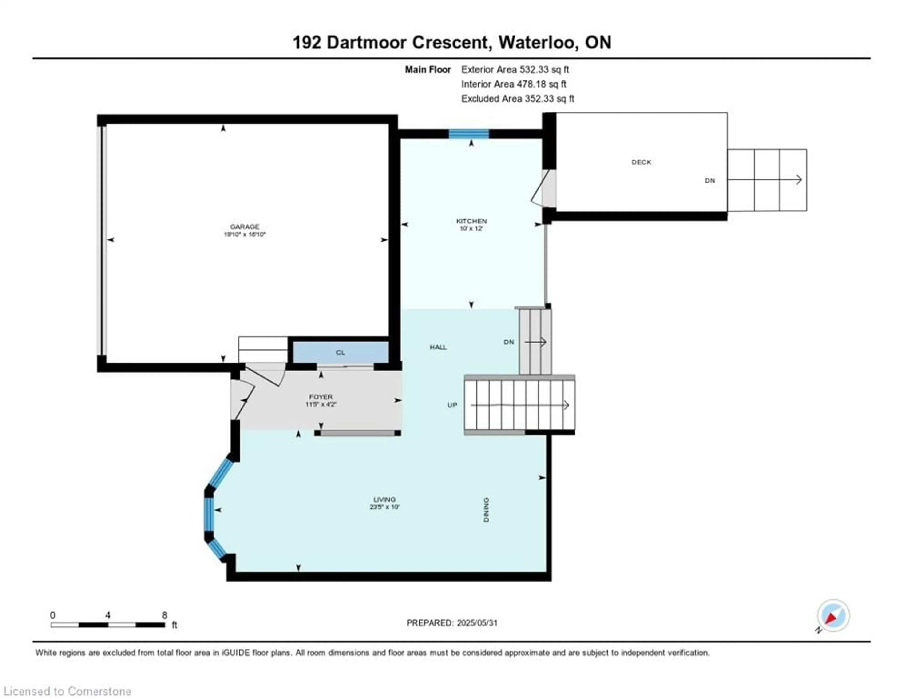 Floor plan for 192 Dartmoor Cres, Waterloo Ontario N2K 3S8