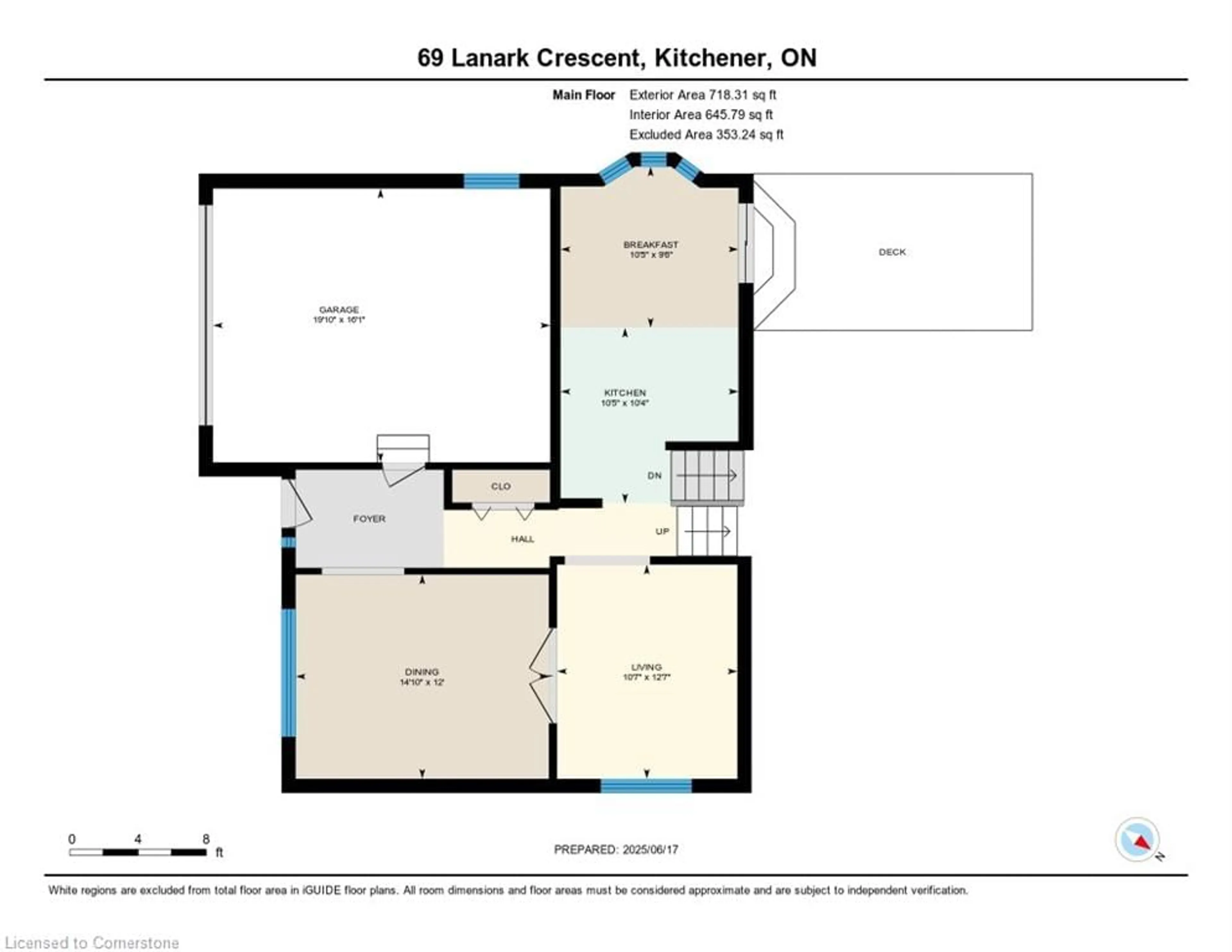 Floor plan for 69 Lanark Cres, Kitchener Ontario N2N 2R7