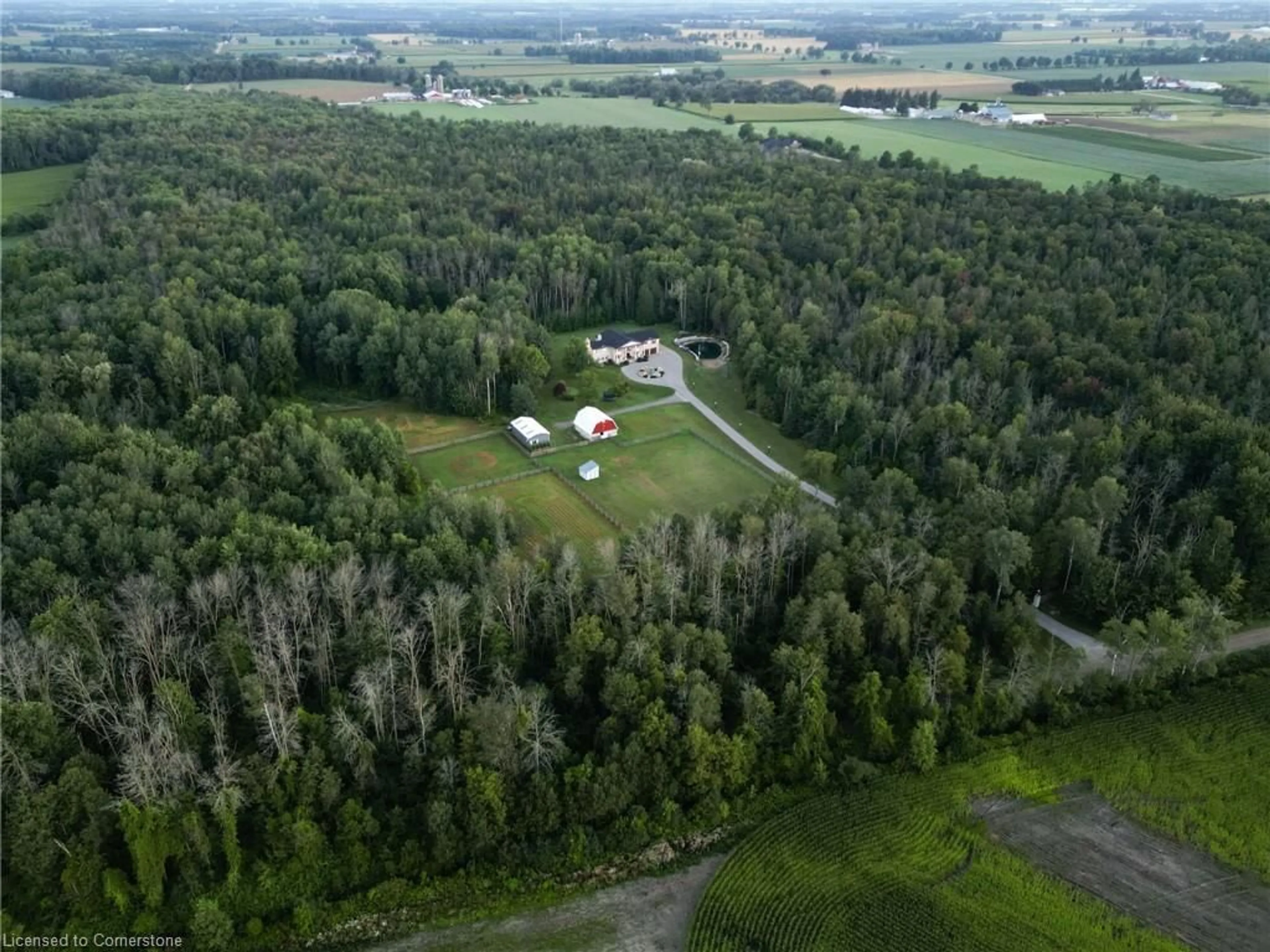 A pic from outside/outdoor area/front of a property/back of a property/a pic from drone, forest/trees view for 7104 Sideroad 14, Ariss Ontario N0B 1B0