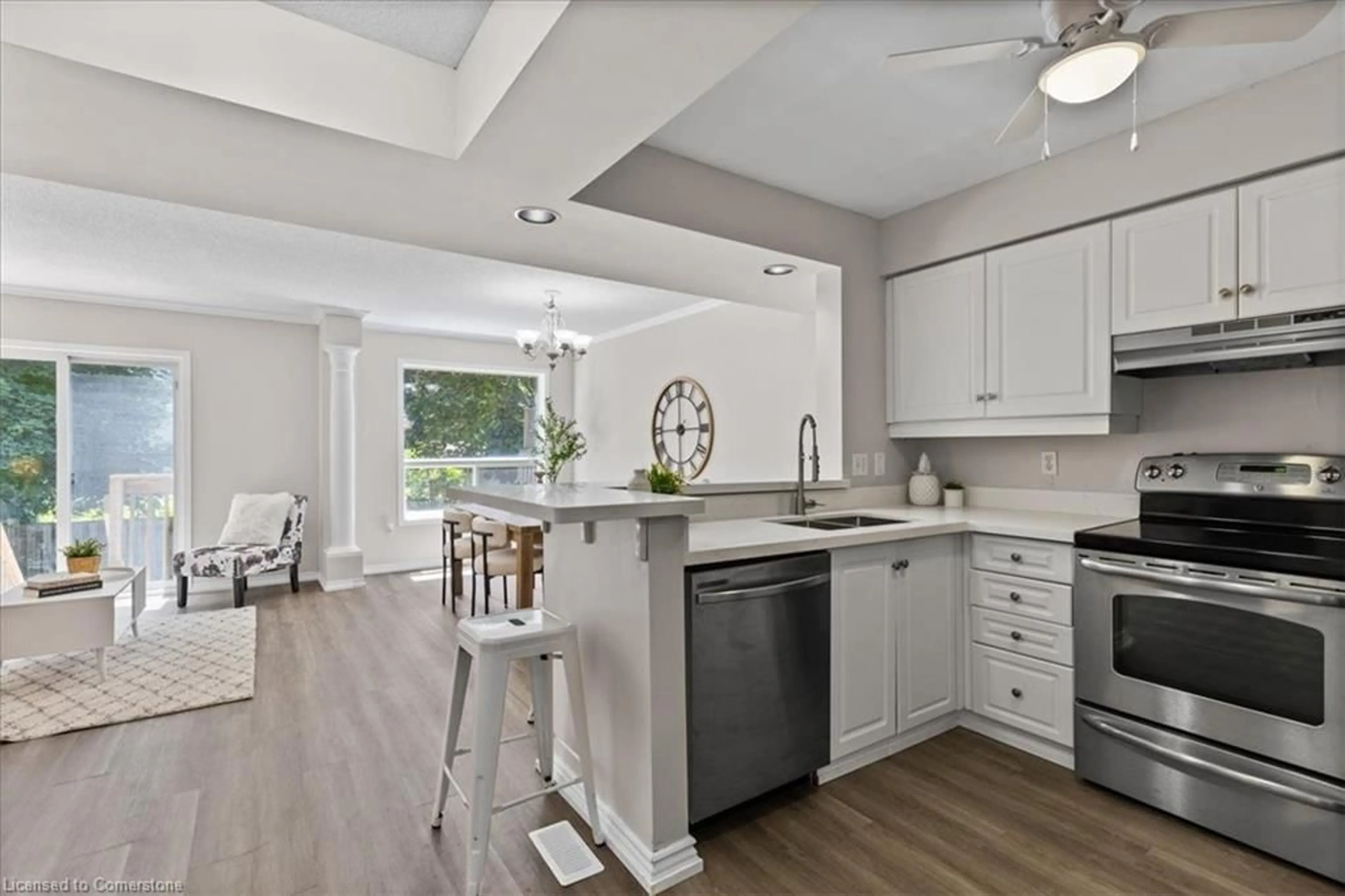 Open concept kitchen, ceramic/tile floor for 114 Werstine Terr, Cambridge Ontario N3C 4H1