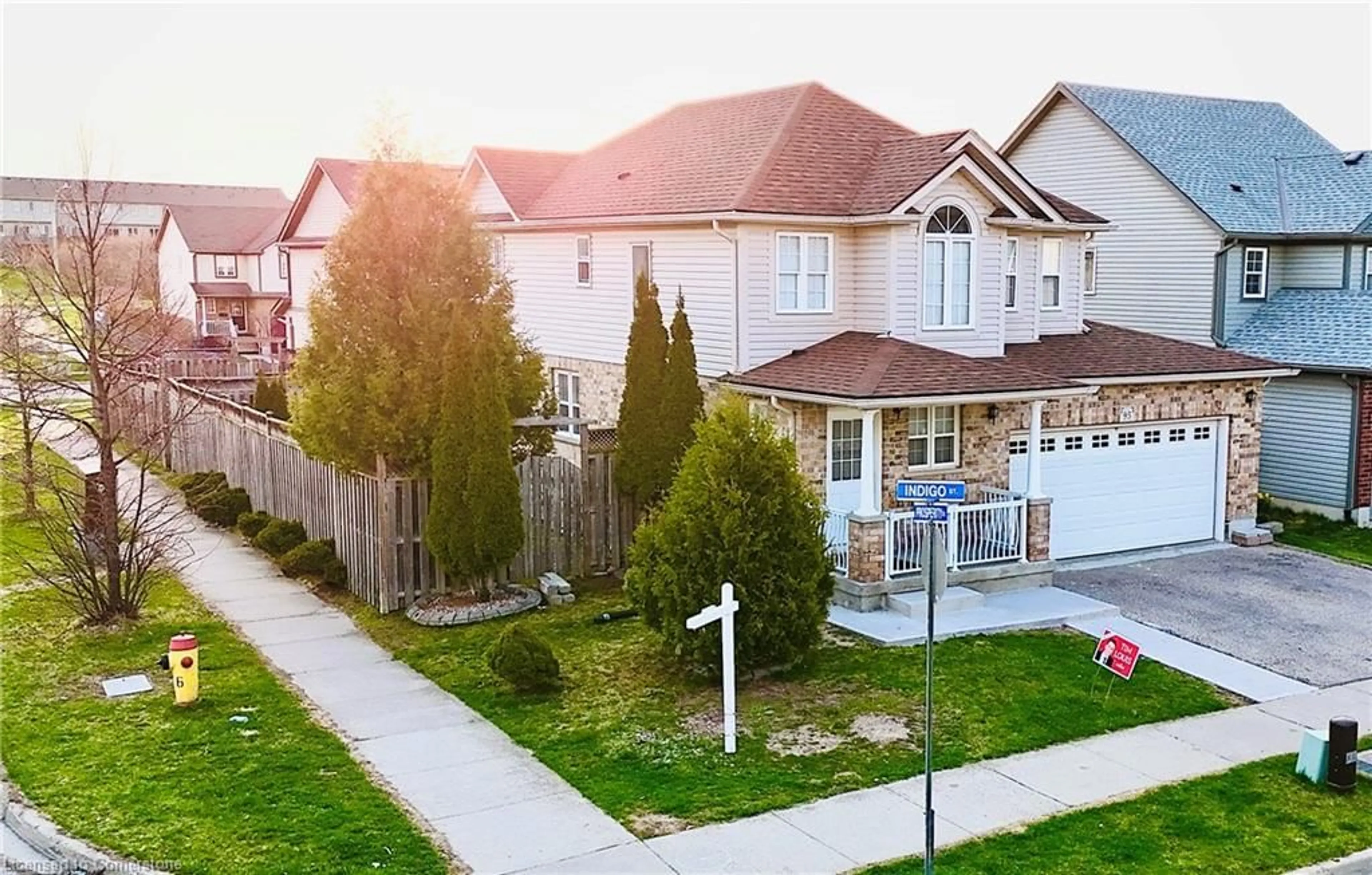 A pic from outside/outdoor area/front of a property/back of a property/a pic from drone, street for 95 Indigo St, Kitchener Ontario N2E 4E5
