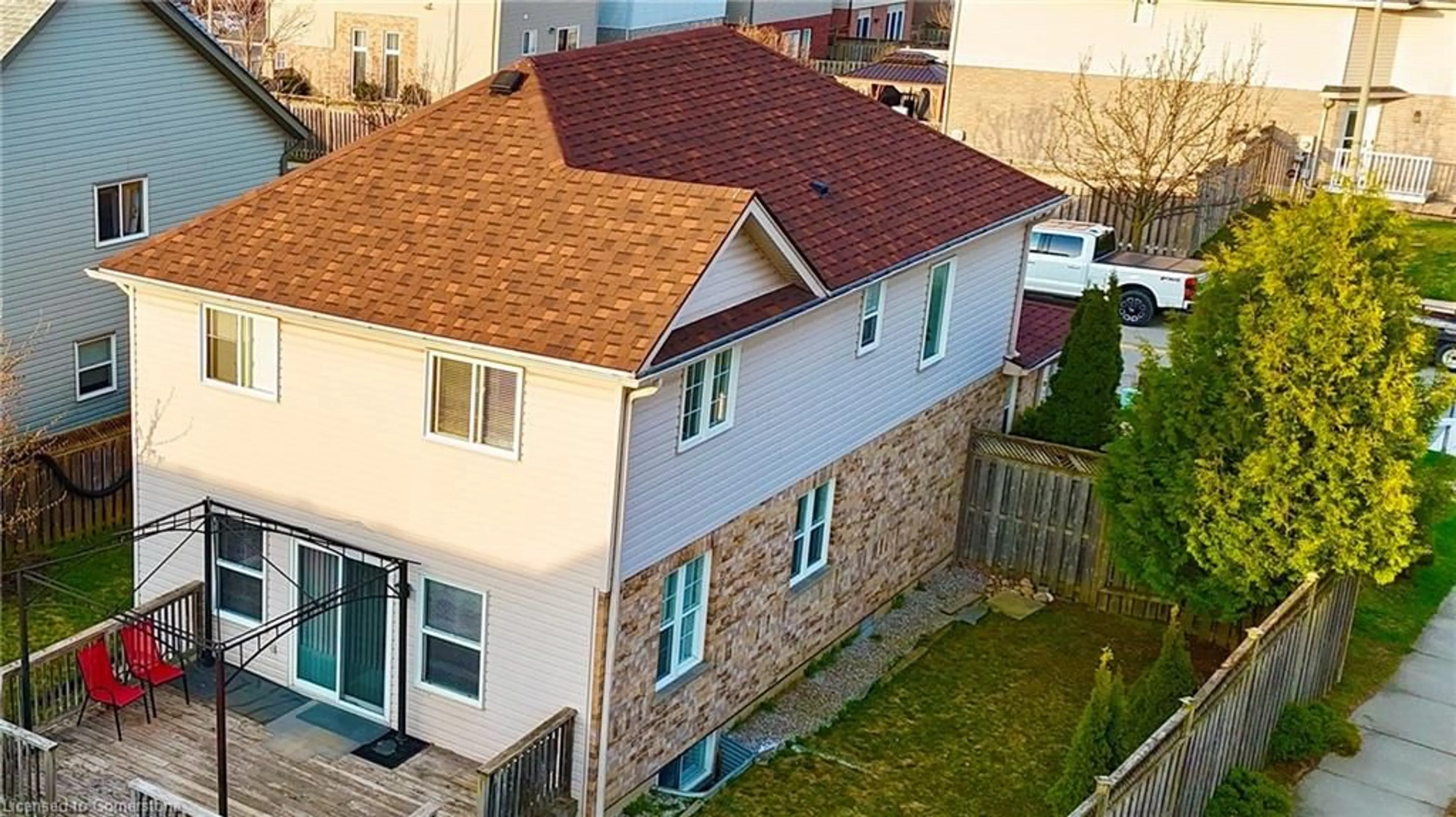 A pic from outside/outdoor area/front of a property/back of a property/a pic from drone, city buildings view from balcony for 95 Indigo St, Kitchener Ontario N2E 4E5