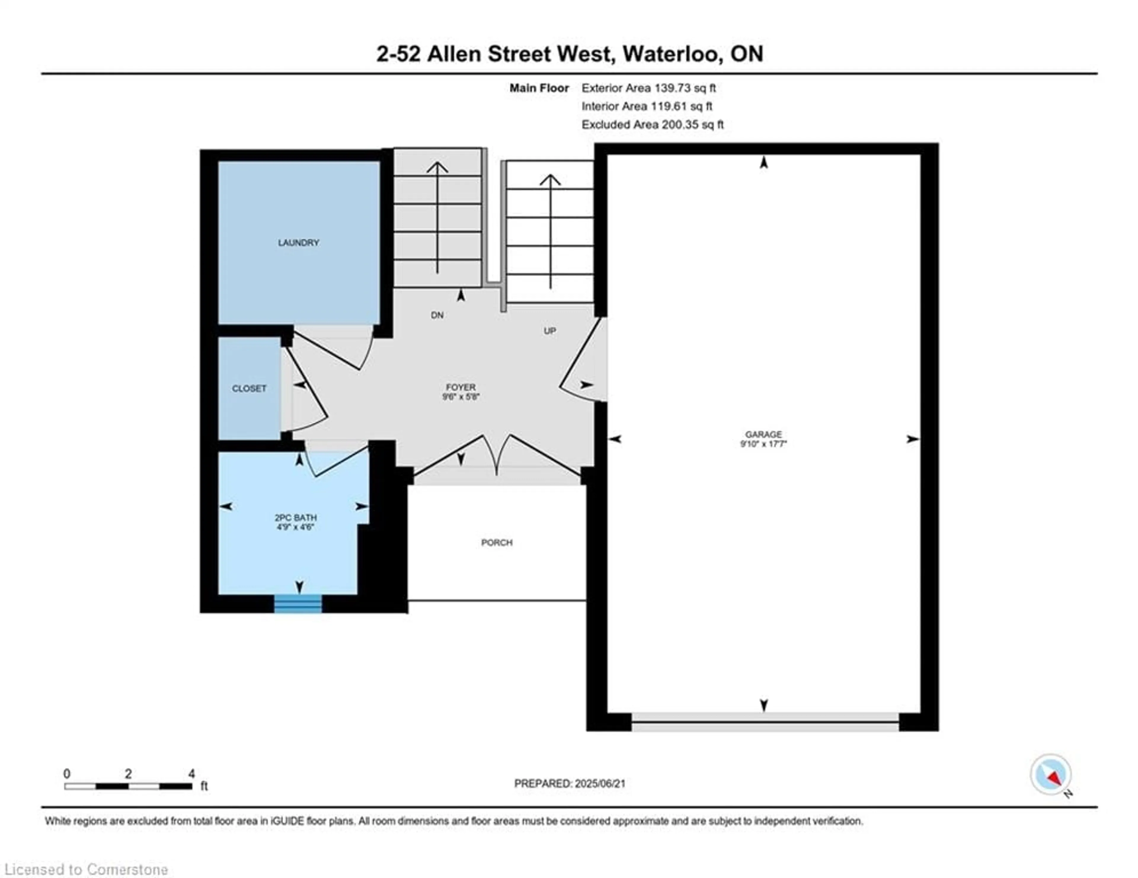 Floor plan for 52 Allen St #2, Waterloo Ontario N2L 6H3