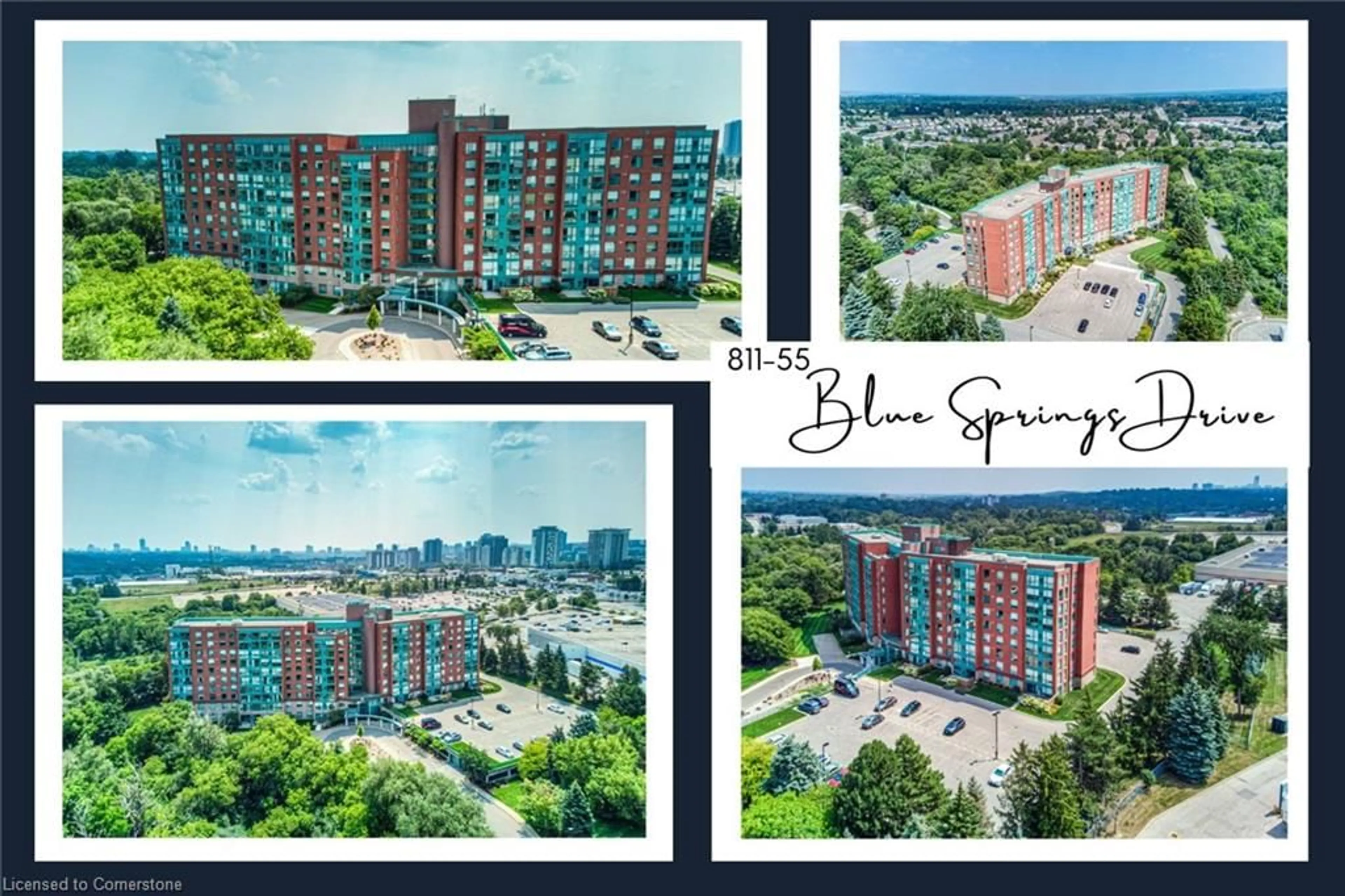A pic from outside/outdoor area/front of a property/back of a property/a pic from drone, building for 55 Blue Springs Dr #811, Waterloo Ontario N2J 4T3