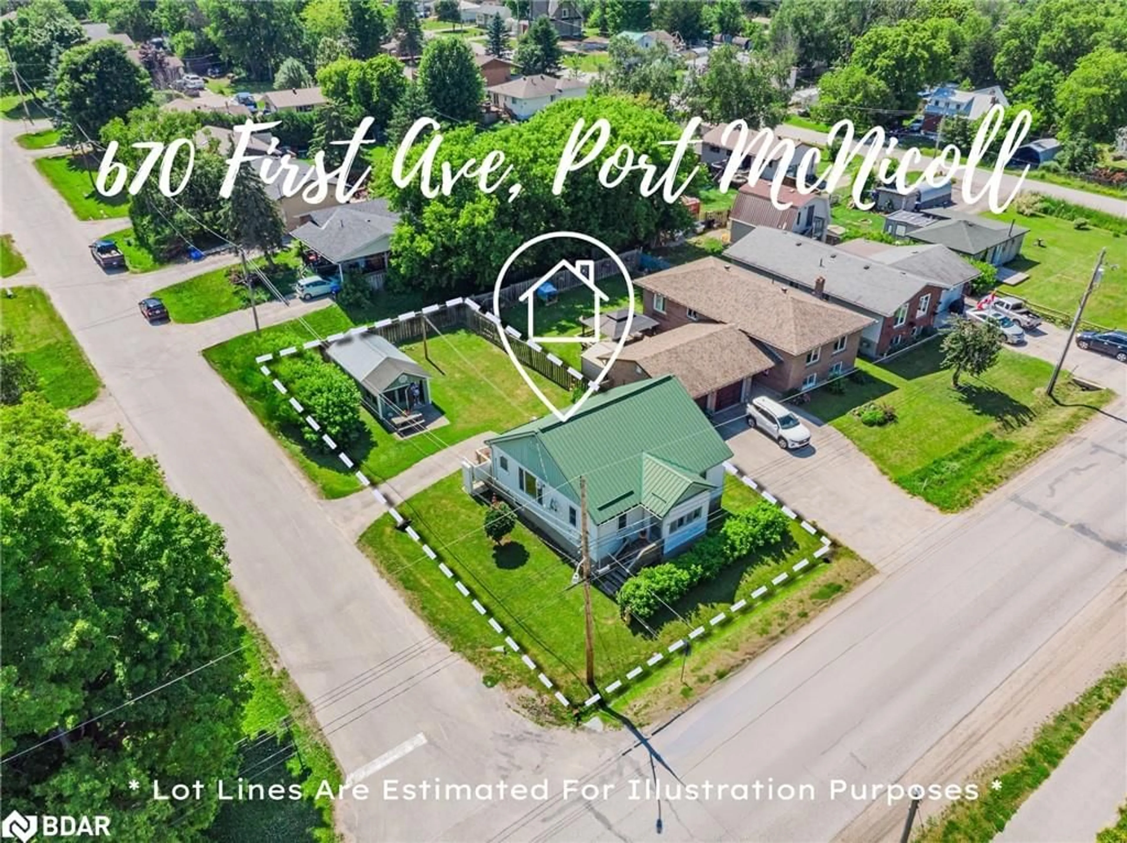 A pic from outside/outdoor area/front of a property/back of a property/a pic from drone, street for 670 First Ave, Port McNicoll Ontario L0K 1R0