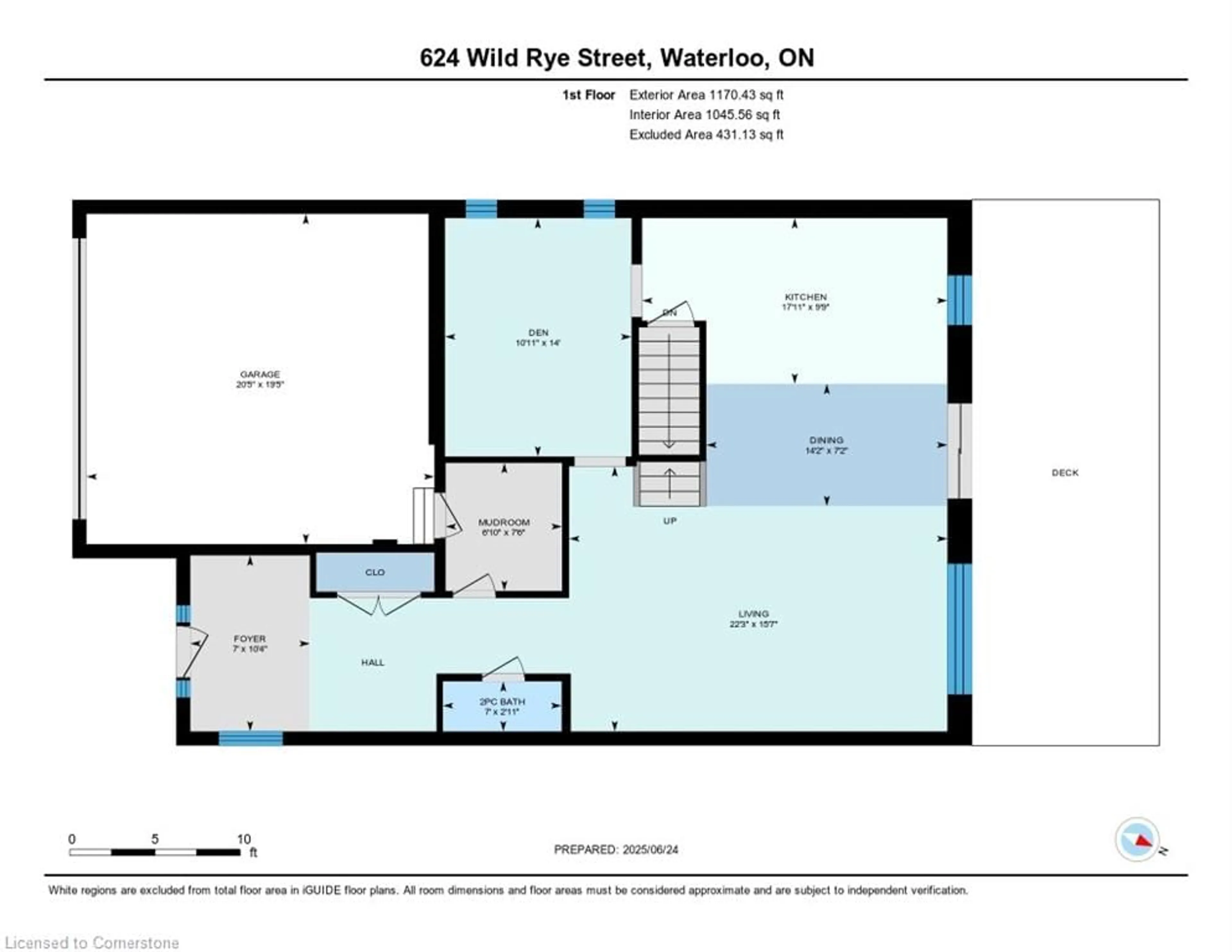 Floor plan for 624 Wild Rye St, Waterloo Ontario N2V 0E3
