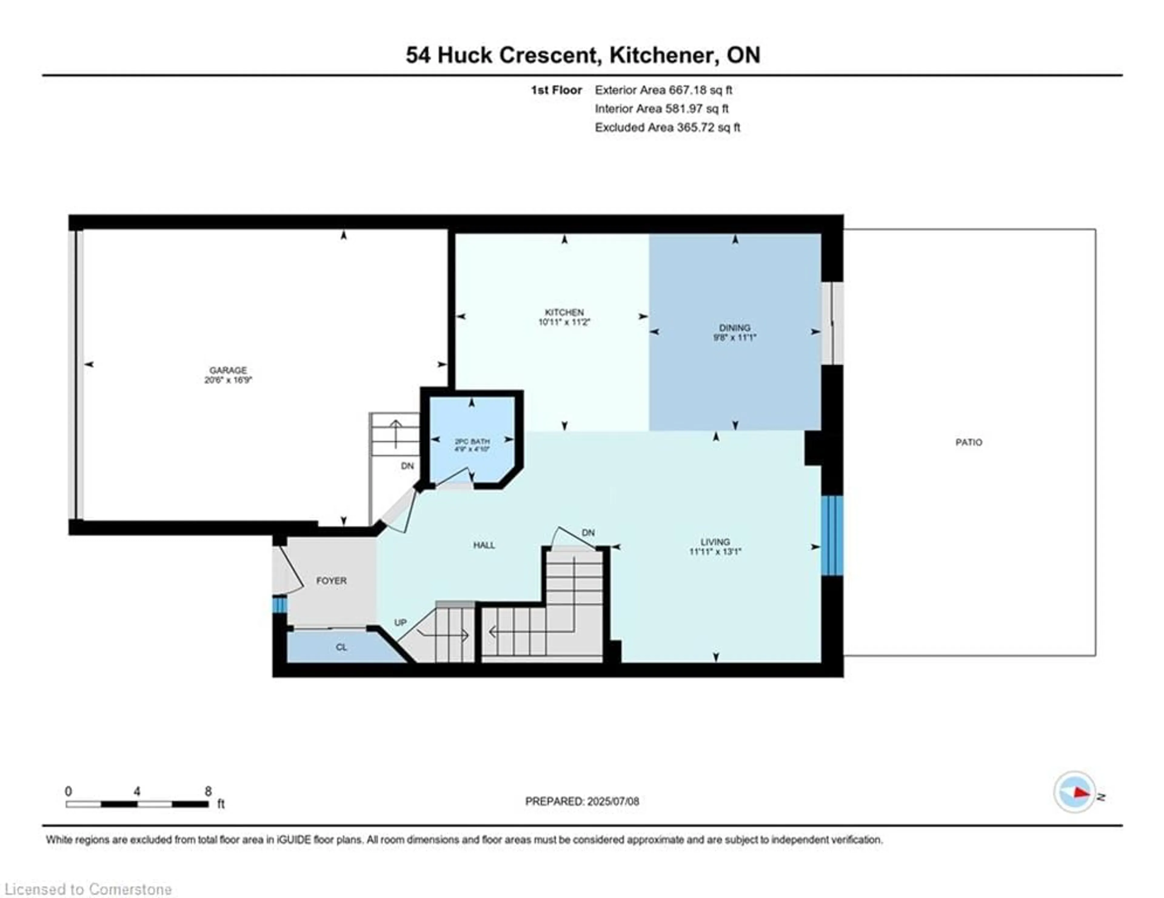 Floor plan for 54 Huck Cres, Kitchener Ontario N2N 0A4