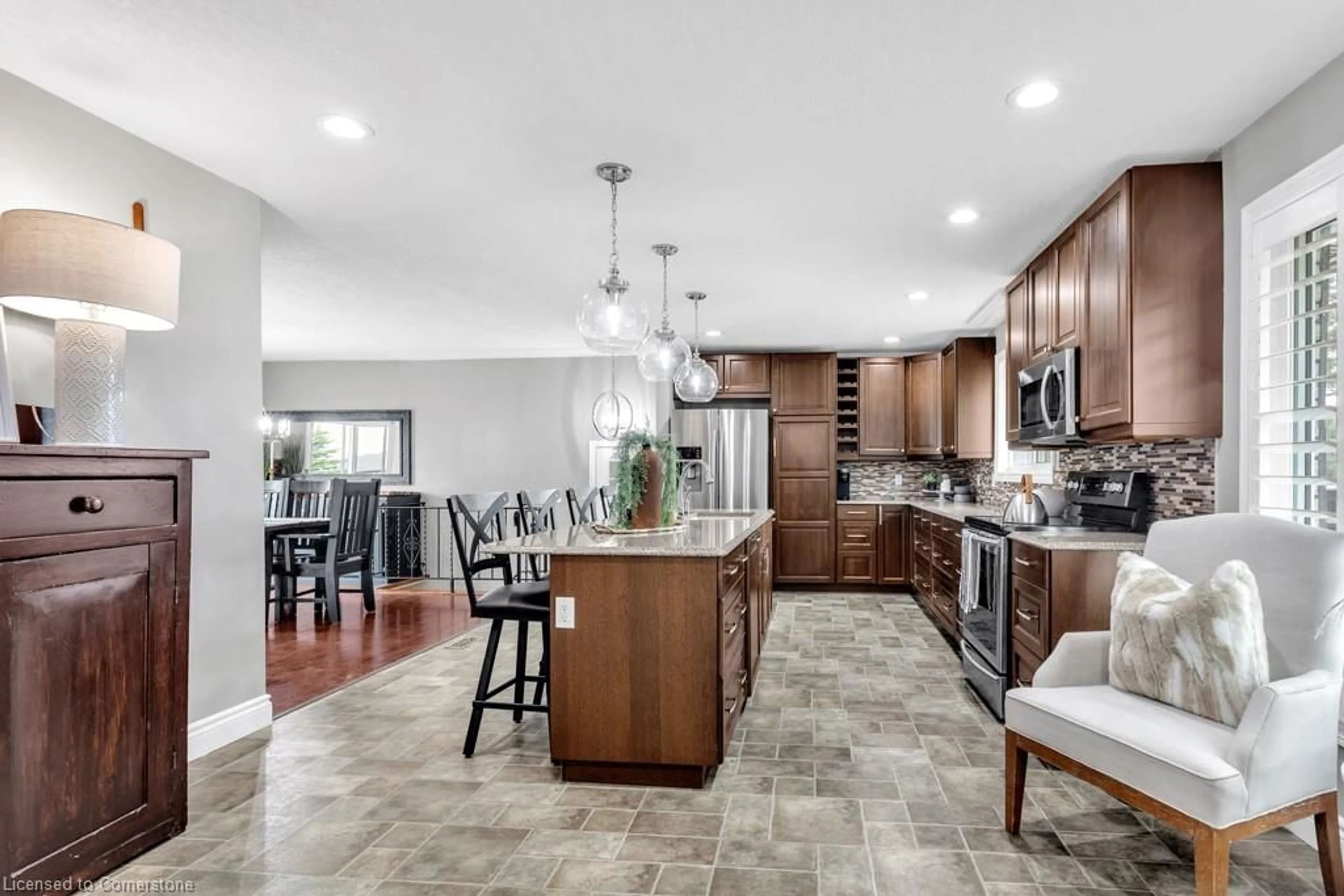 Open concept kitchen, ceramic/tile floor for 886428 Oxford Road 8, Bright Ontario N0J 1B0