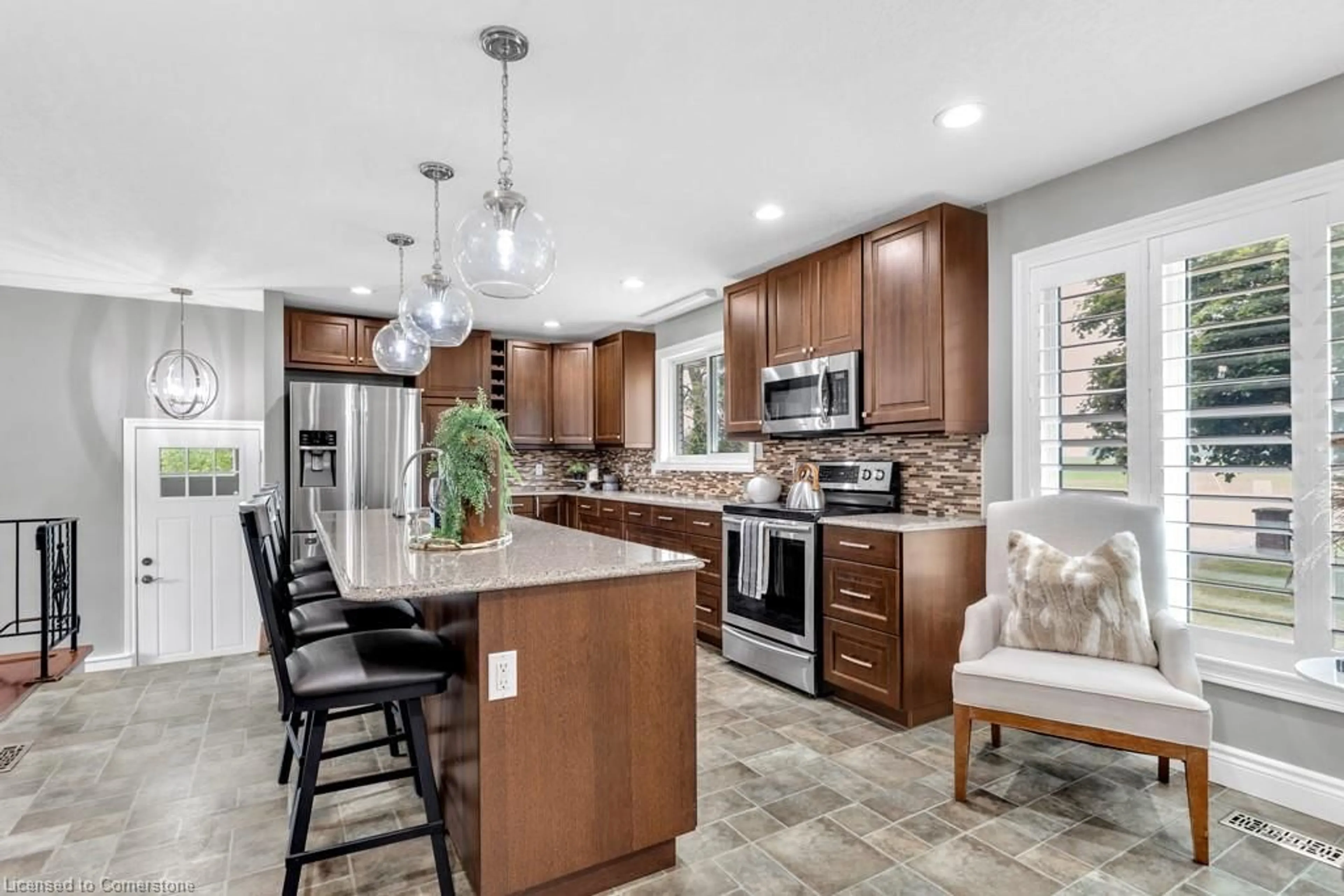 Open concept kitchen, ceramic/tile floor for 886428 Oxford Road 8, Bright Ontario N0J 1B0