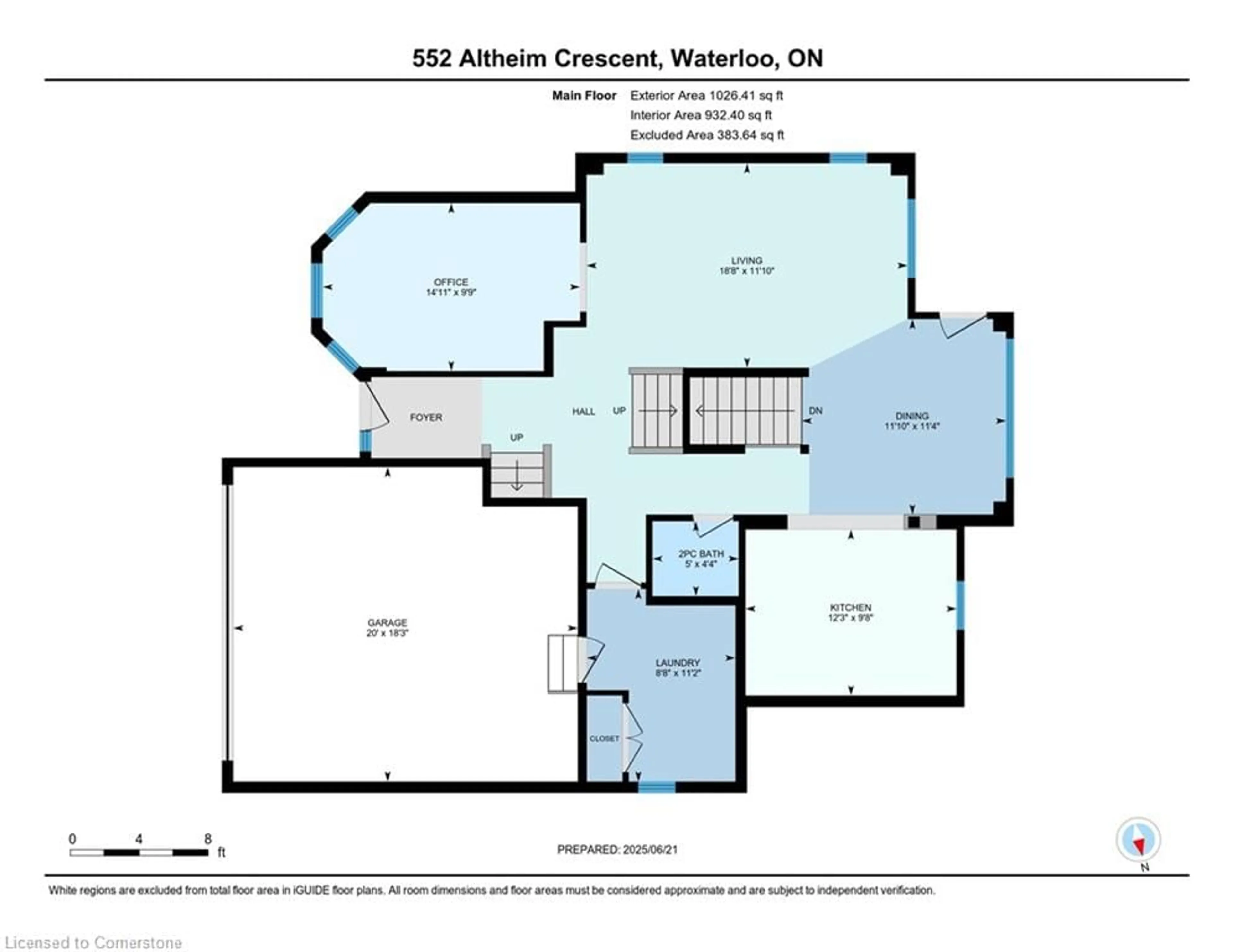 Floor plan for 552 Altheim Cres, Waterloo Ontario N2T 2Z5