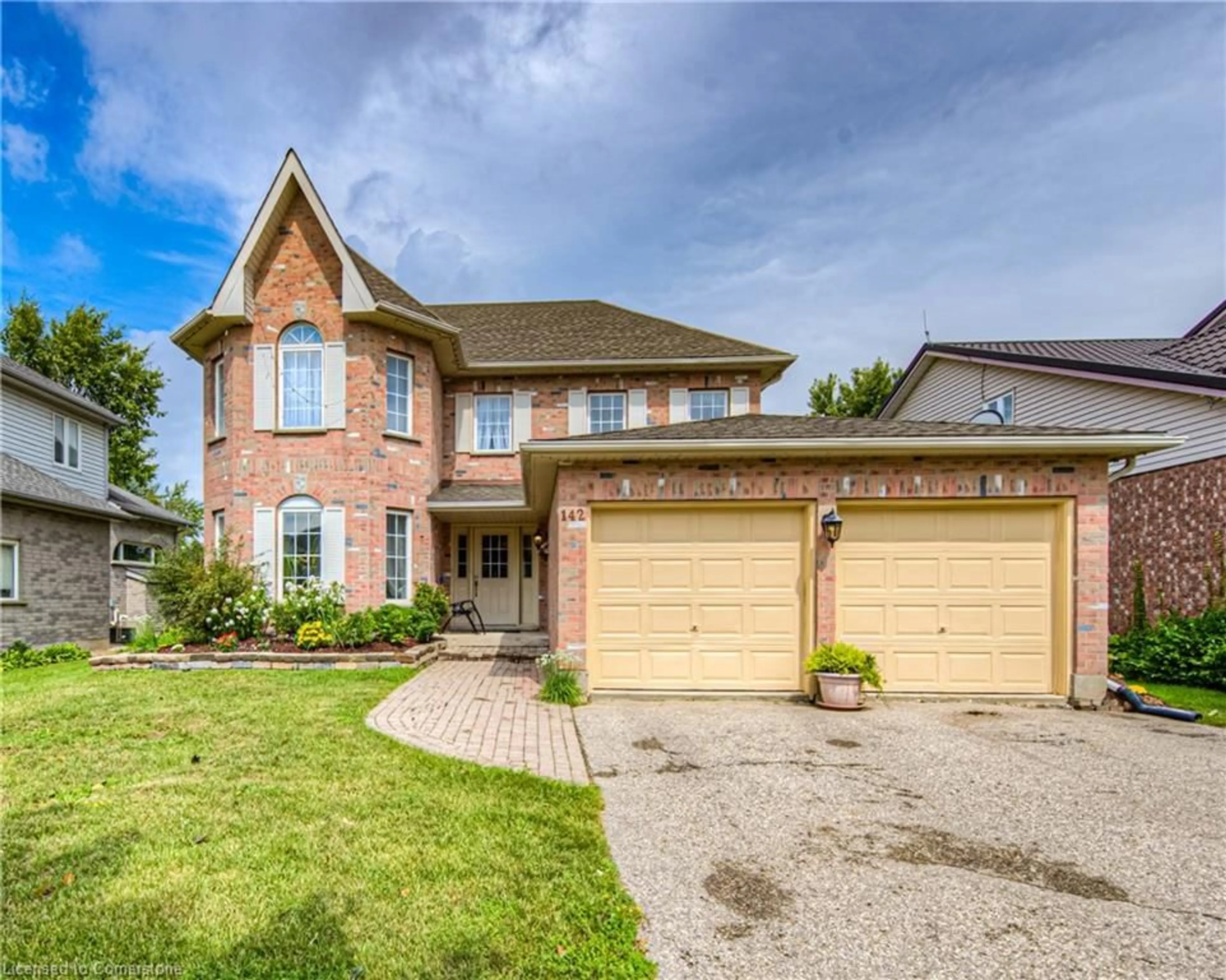 Home with brick exterior material, street for 142 Westforest Trail, Kitchener Ontario N2N 3B2
