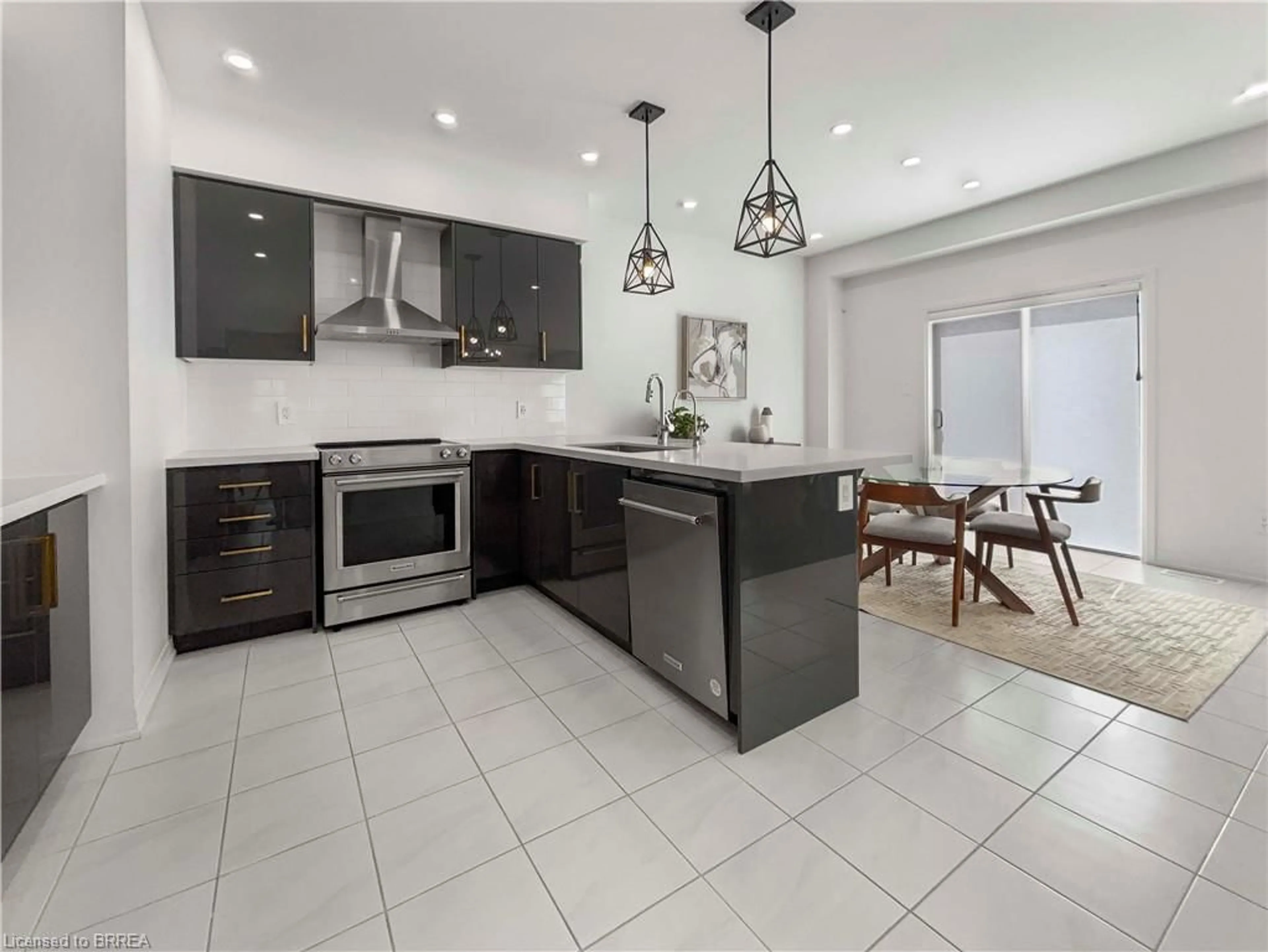 Contemporary kitchen, ceramic/tile floor for 27 Jenner Dr, Paris Ontario N3L 3E3