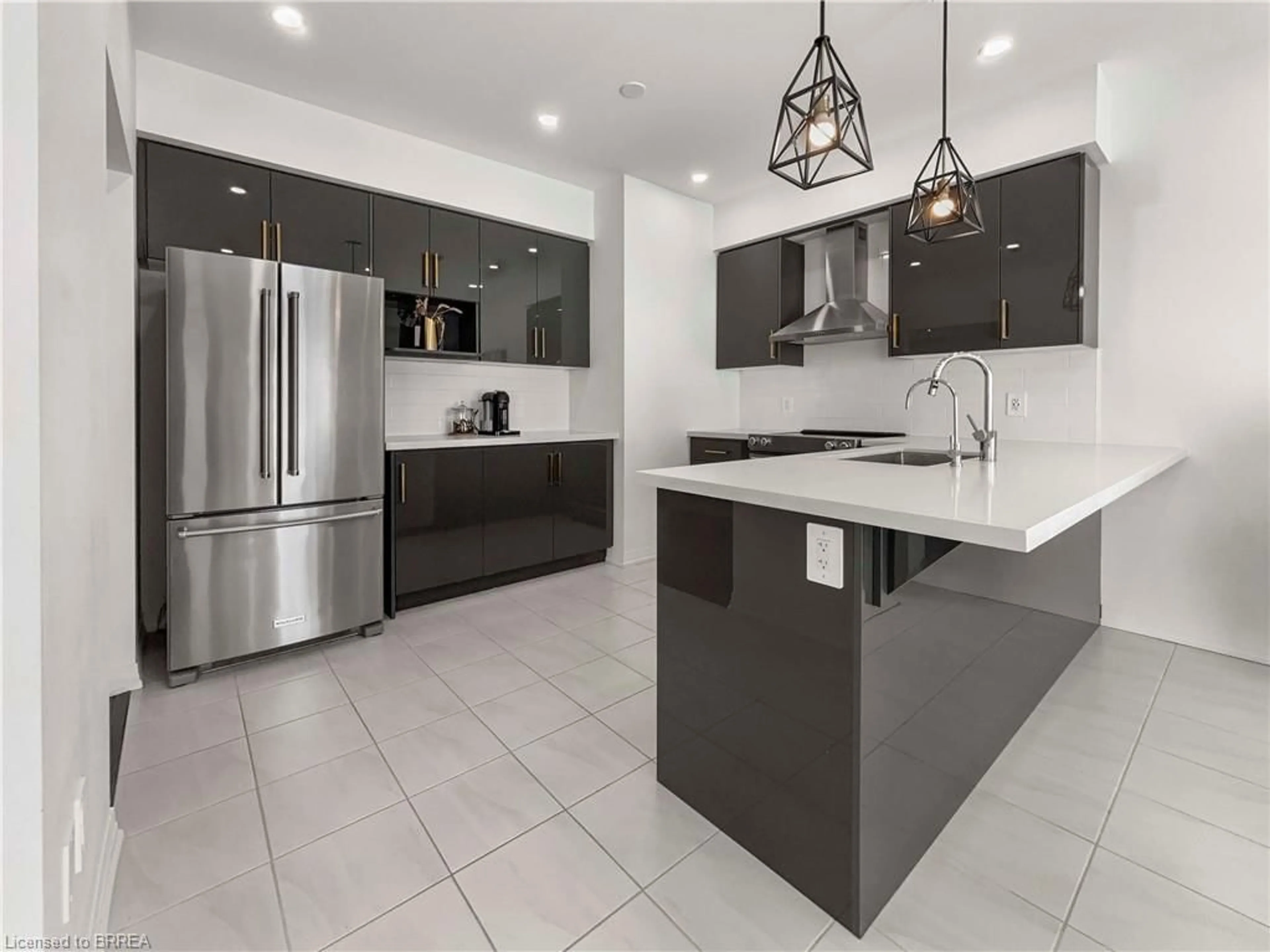 Contemporary kitchen, ceramic/tile floor for 27 Jenner Dr, Paris Ontario N3L 3E3