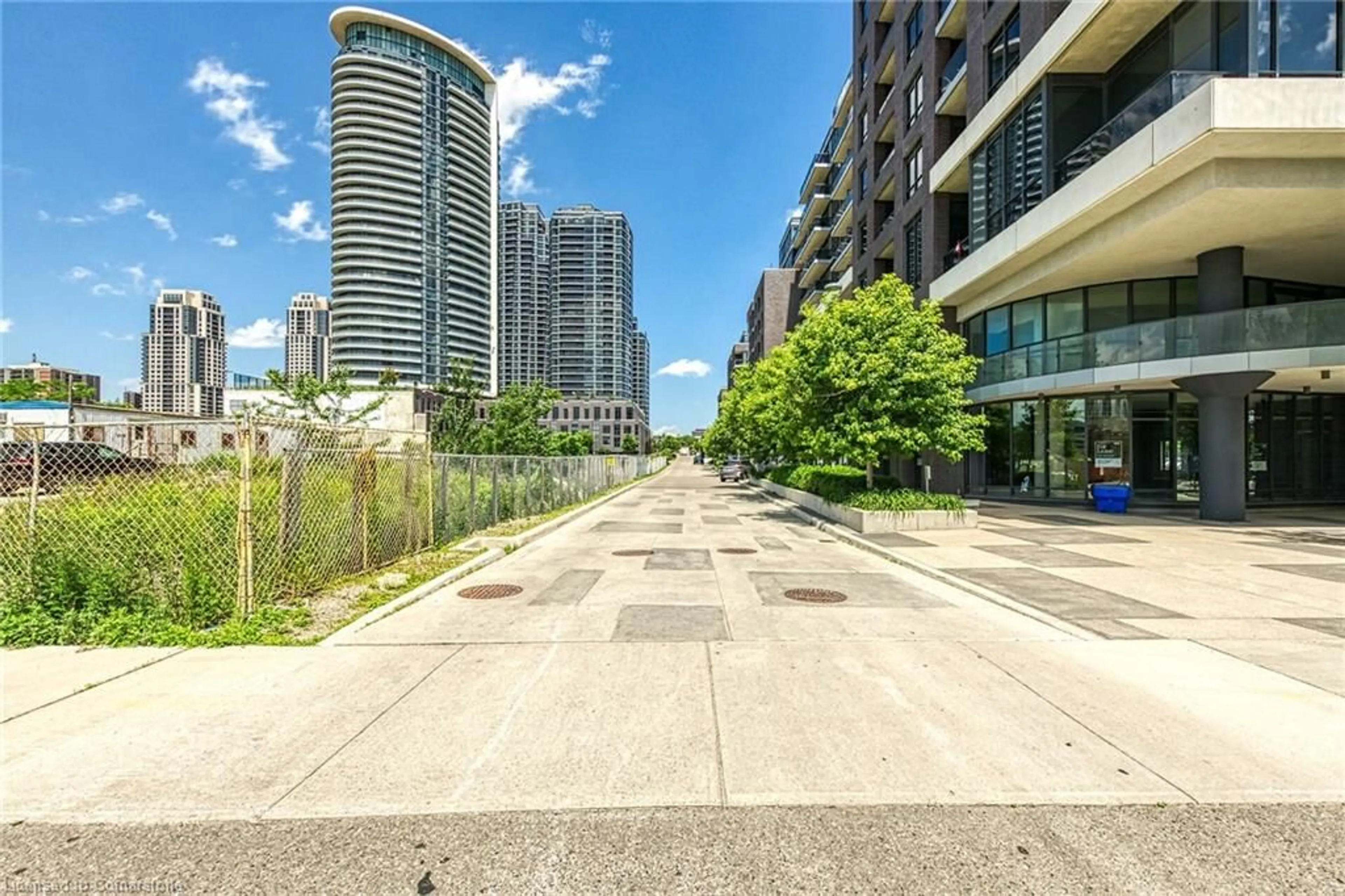Patio, city buildings view from balcony for 10 Gibbs Rd #501, Toronto Ontario M9B 6L6