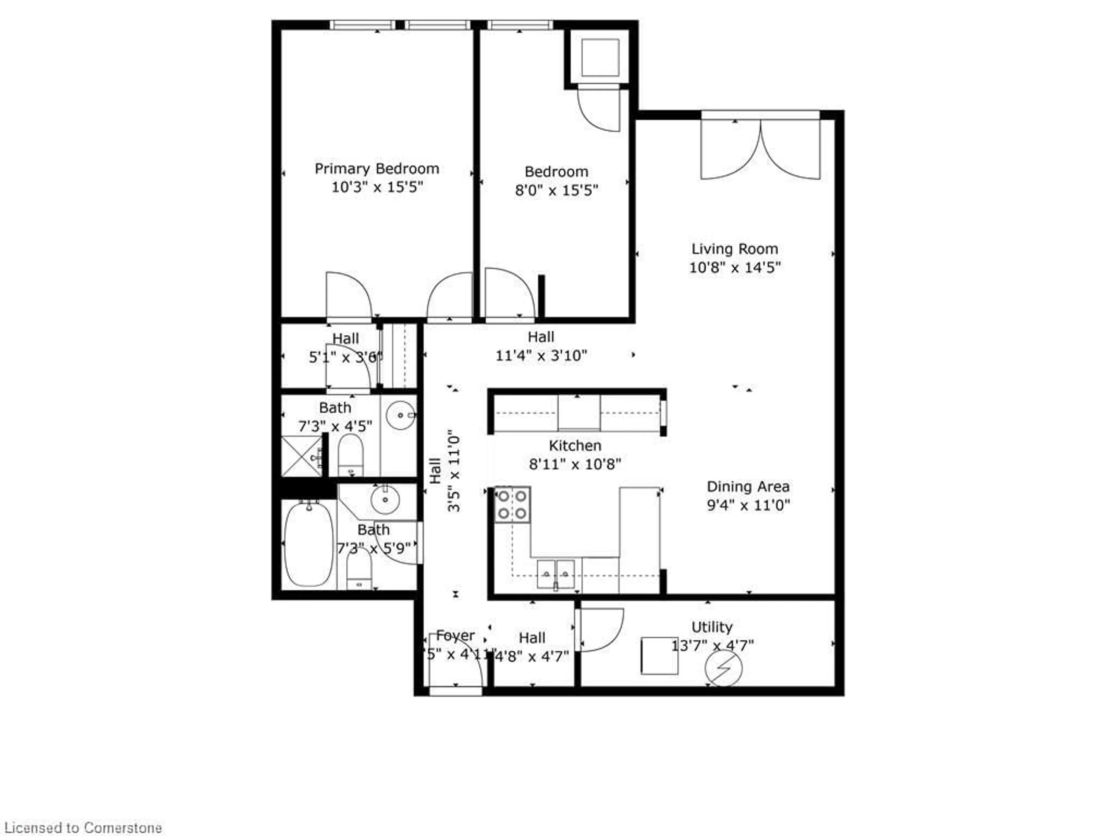 Floor plan for 500 Westmount Rd #101, Kitchener Ontario N2M 5M9