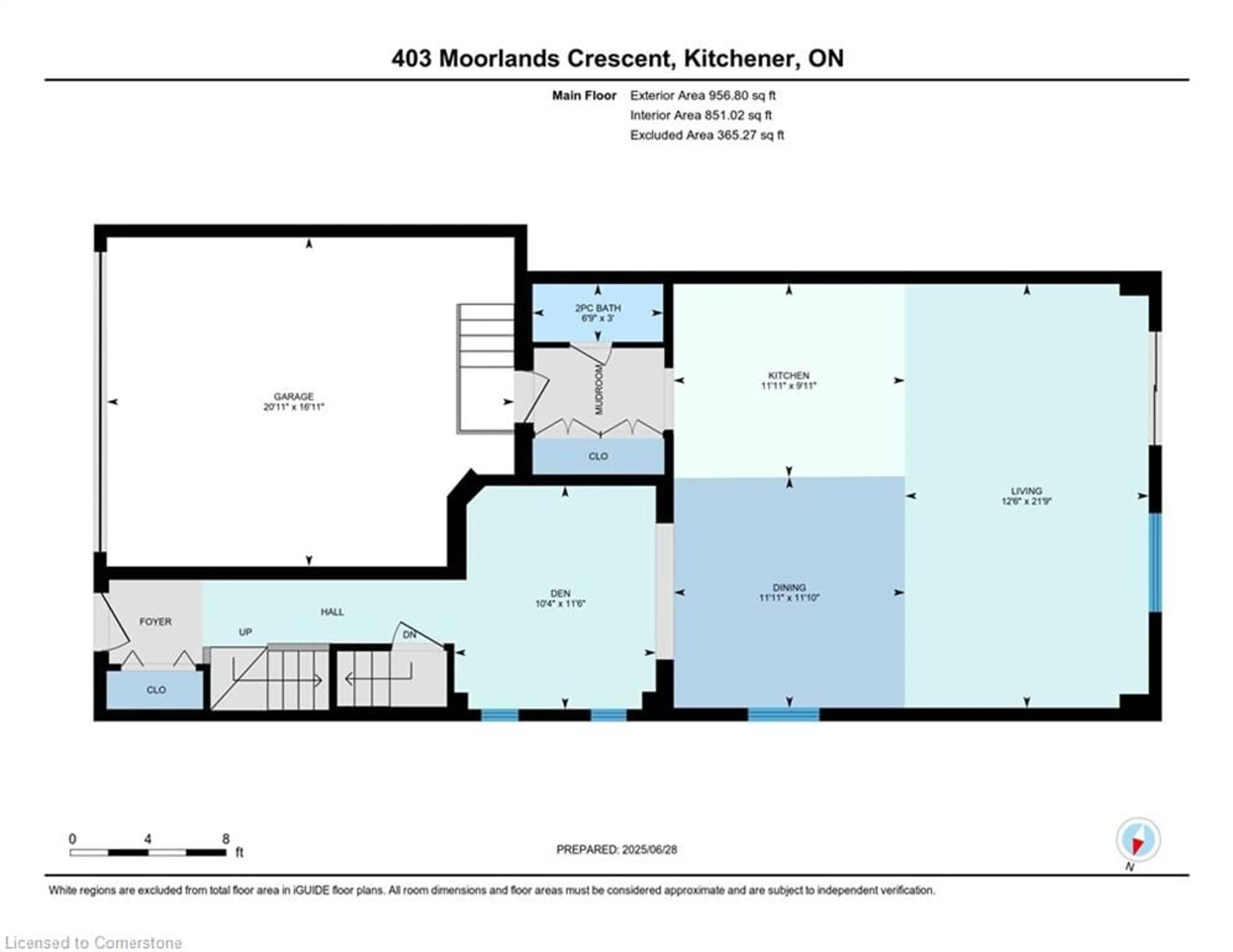 Floor plan for 403 Moorlands Cres, Kitchener Ontario N2P 0C9