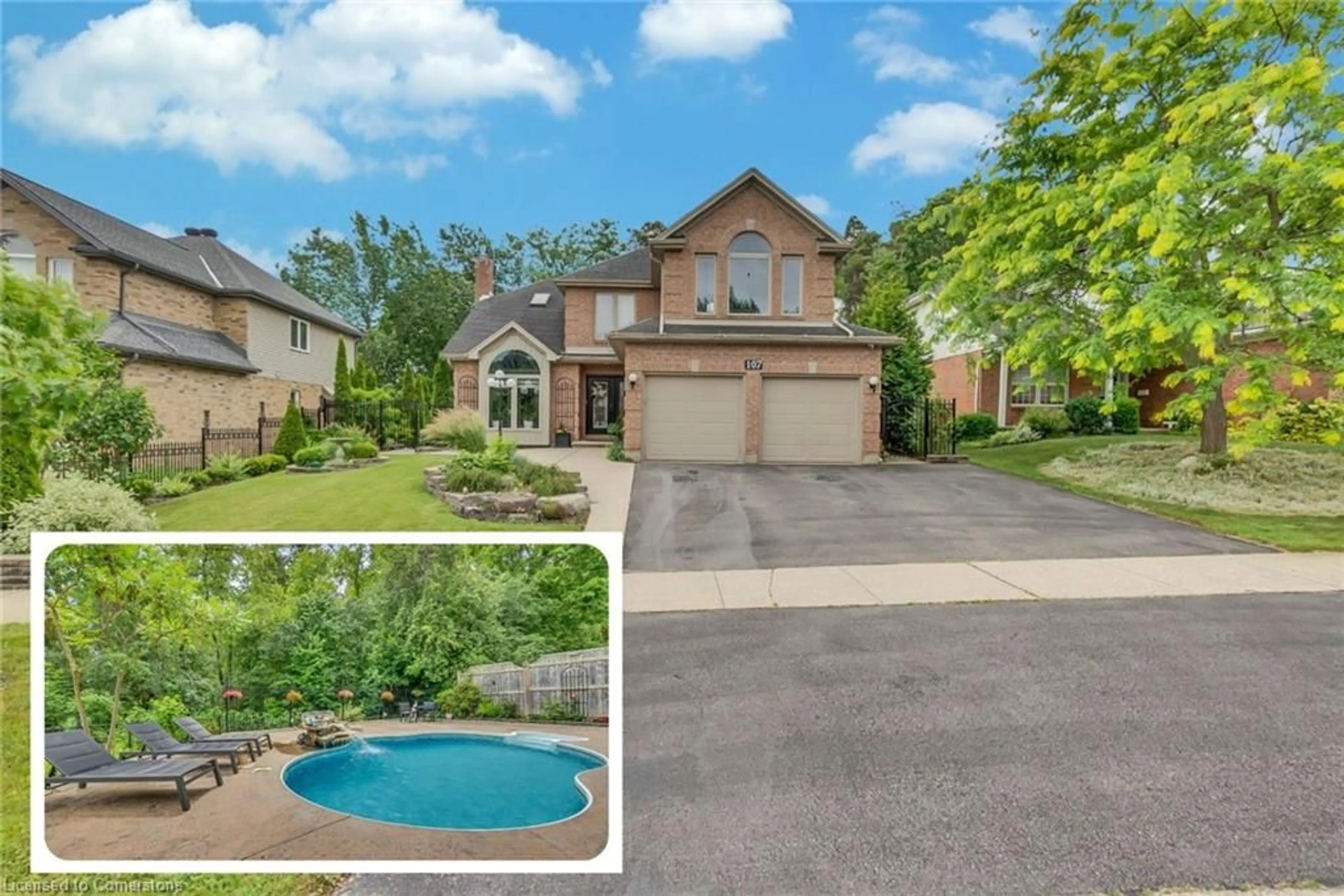 A pic from outside/outdoor area/front of a property/back of a property/a pic from drone, water/lake/river/ocean view for 107 Chandos Dr, Kitchener Ontario N2A 3Z4