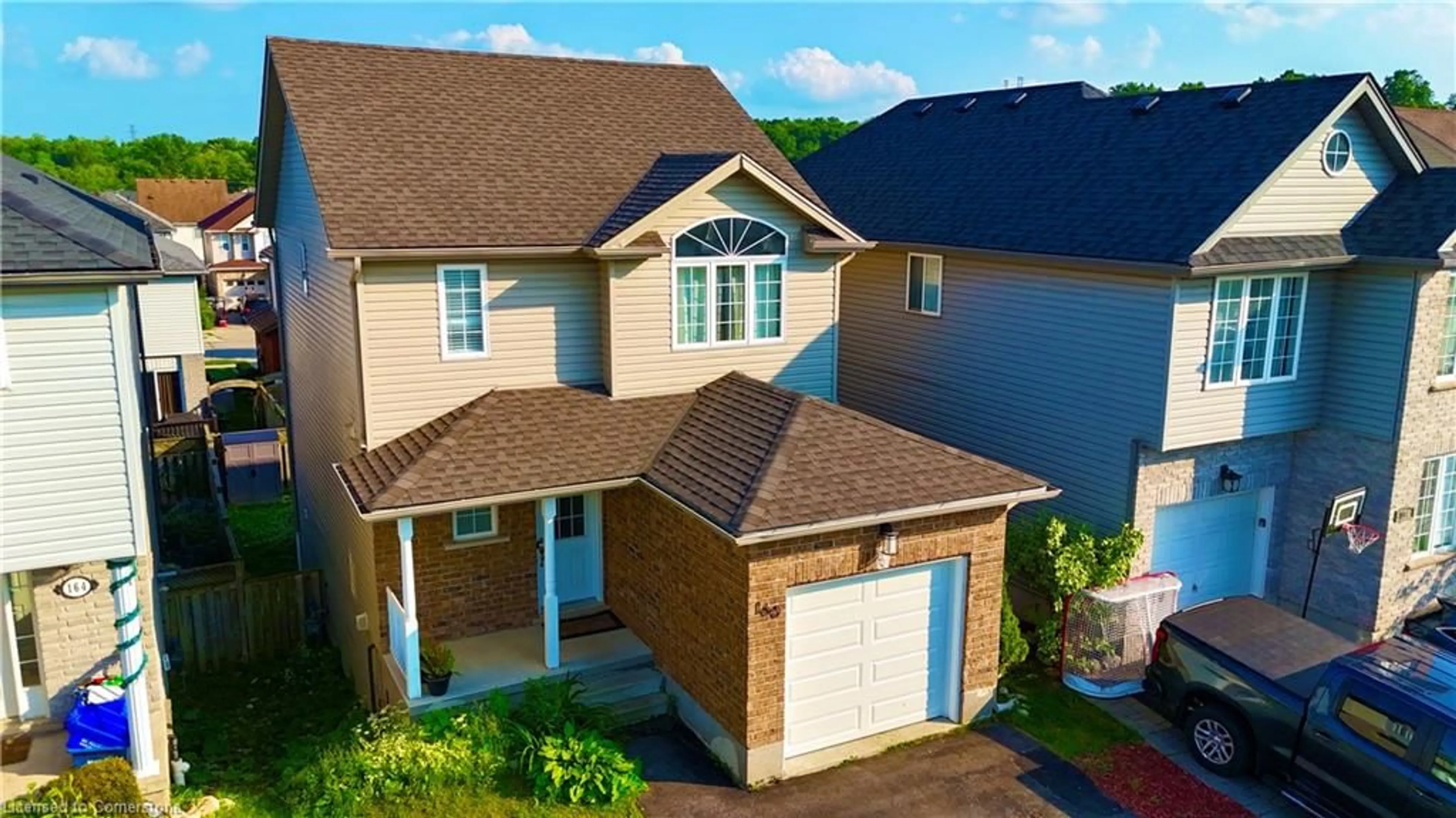 A pic from outside/outdoor area/front of a property/back of a property/a pic from drone, street for 160 Prosperity Dr, Kitchener Ontario N2E 4E5