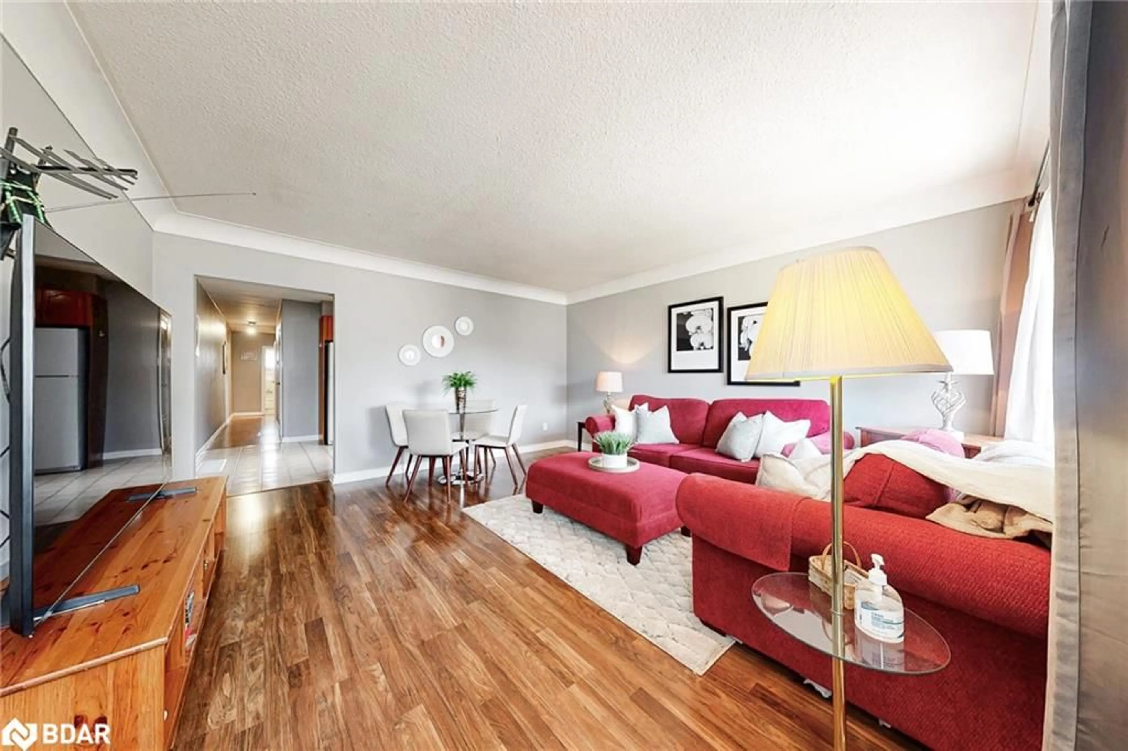 Living room with furniture, wood/laminate floor for 16 Linnwood Ave #A, Cambridge Ontario N1R 1V1
