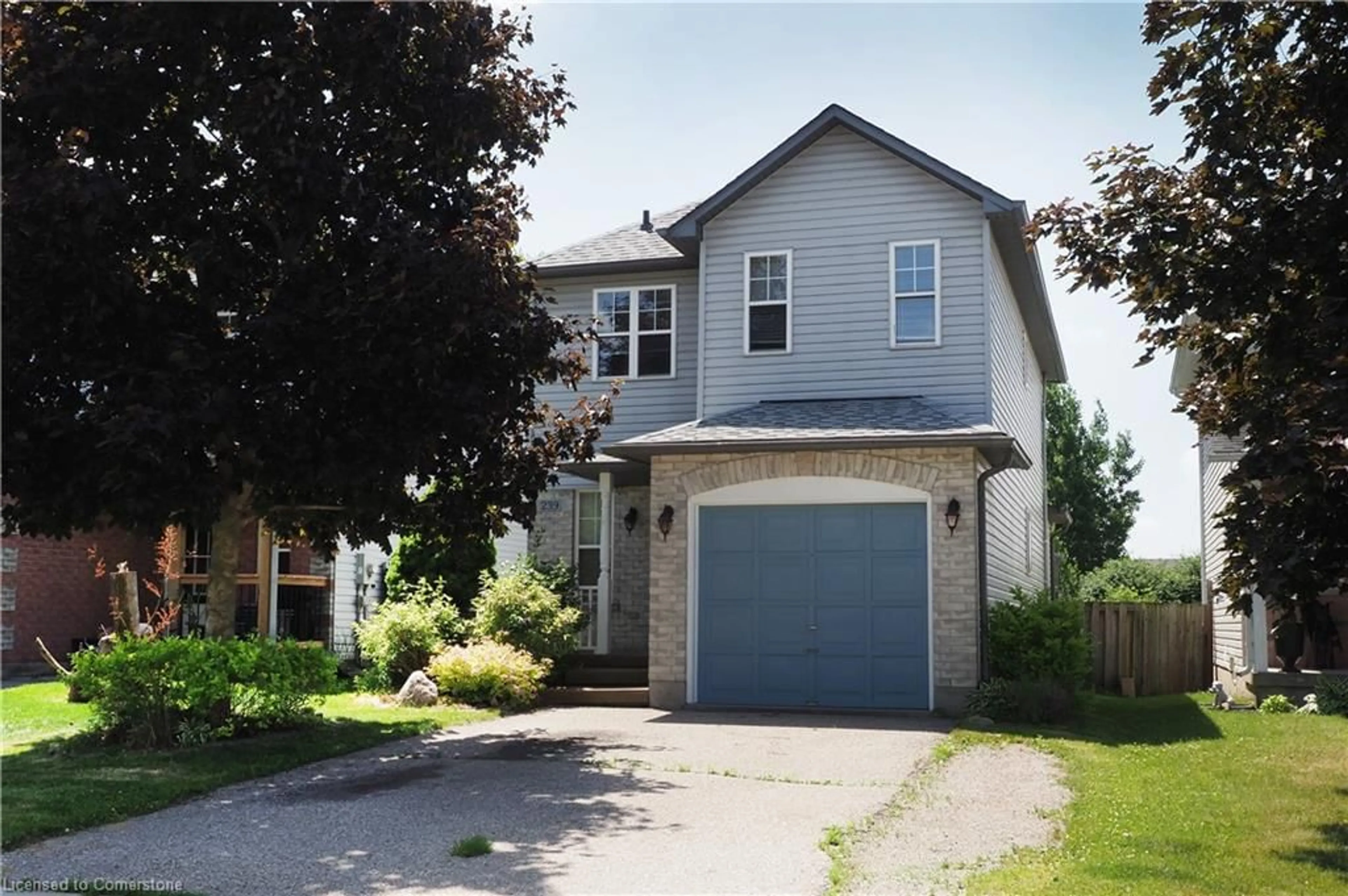 Home with vinyl exterior material, street for 239 Hilltop Dr, Ayr Ontario N0B 1E0
