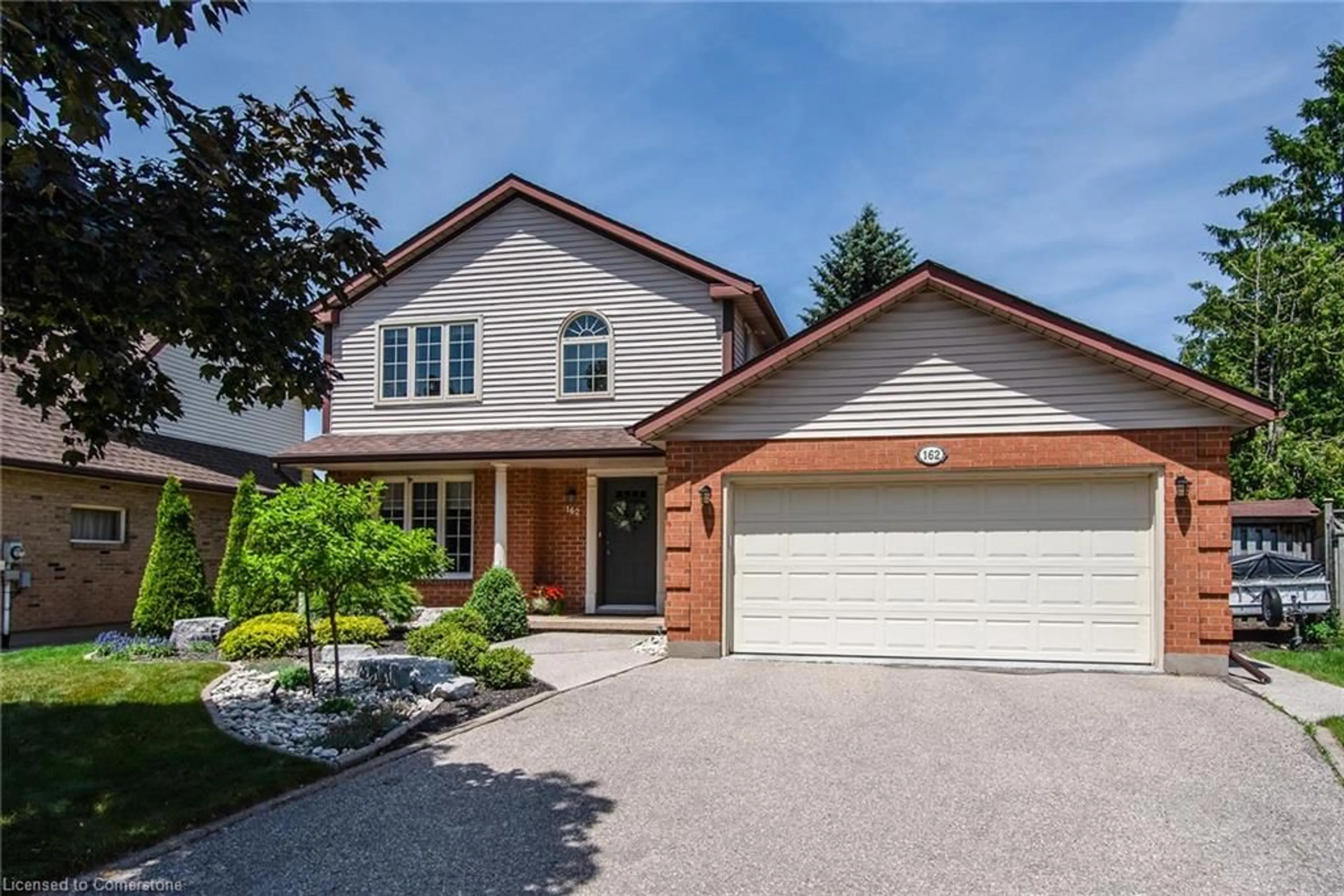 Home with brick exterior material, street for 162 Ambleside Crt, Waterloo Ontario N2K 3E4