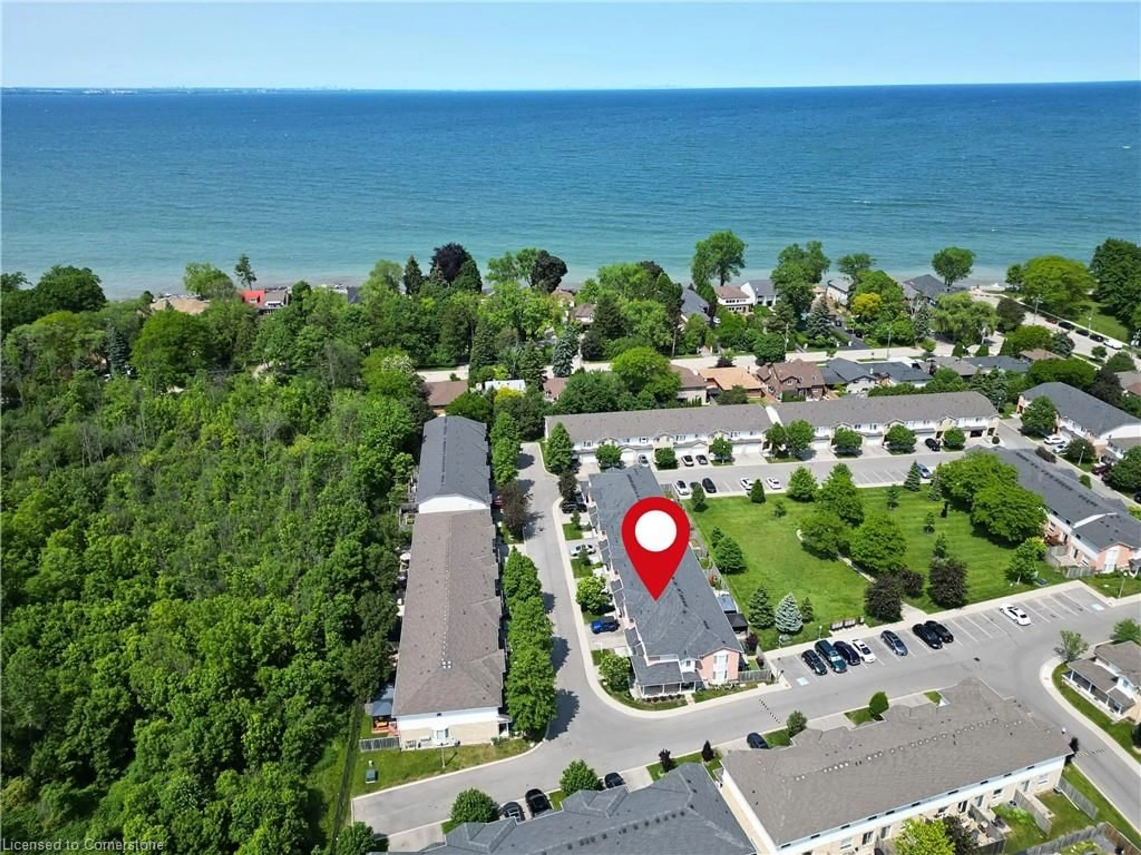 A pic from outside/outdoor area/front of a property/back of a property/a pic from drone, water/lake/river/ocean view for 485 Green Rd #79, Stoney Creek Ontario L8E 6A9