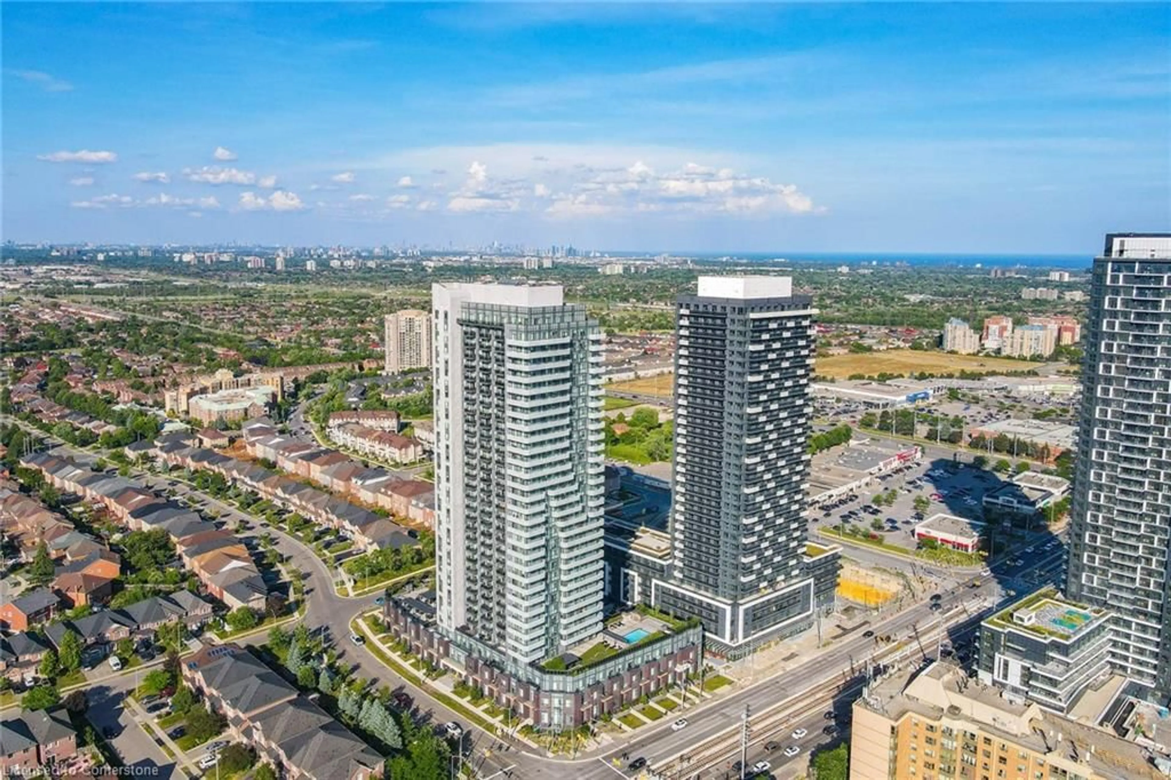 A pic from outside/outdoor area/front of a property/back of a property/a pic from drone, city buildings view from balcony for 8 Nahani Way Way #2921, Mississauga Ontario L4Z 0C6