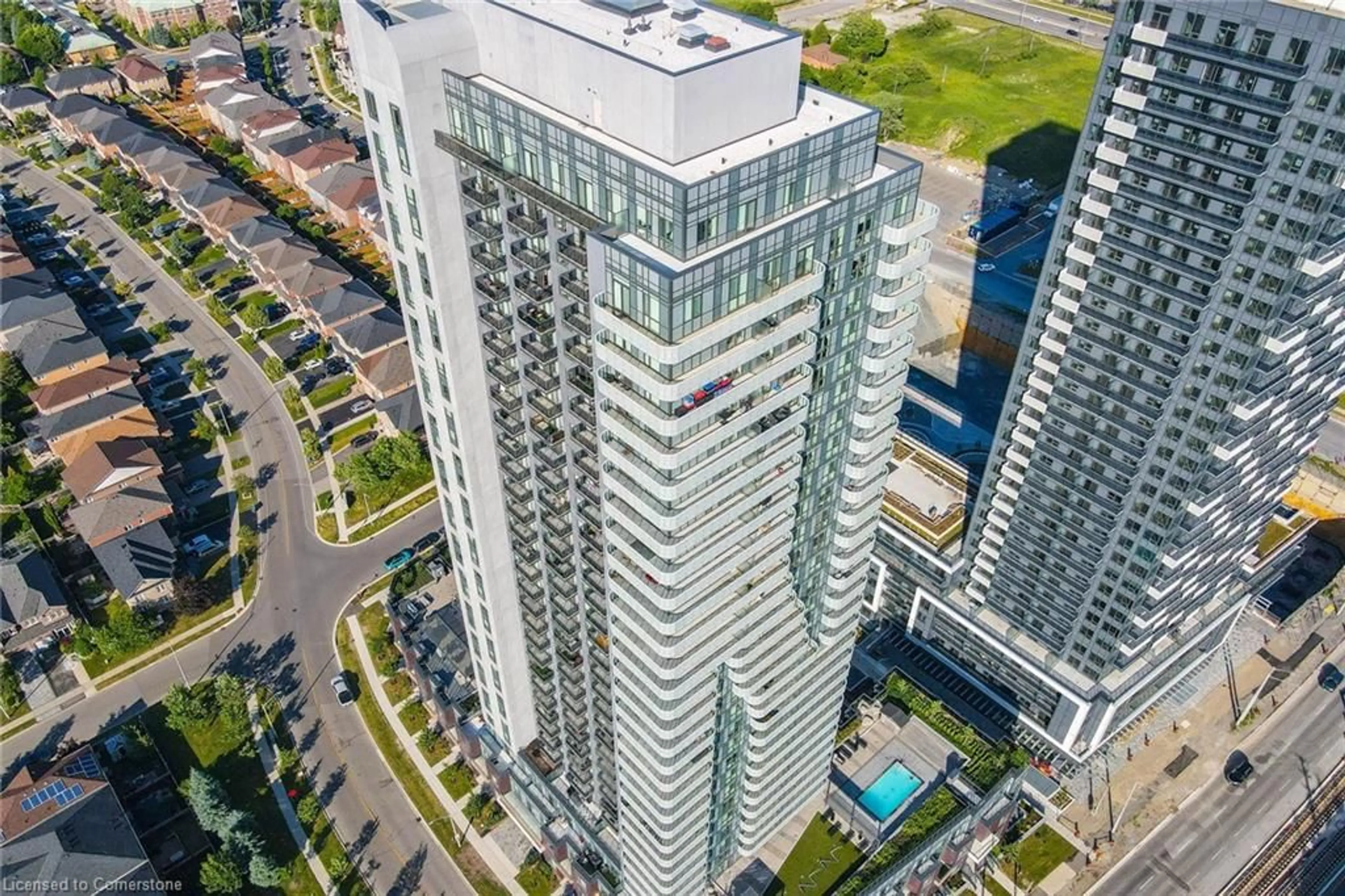 A pic from outside/outdoor area/front of a property/back of a property/a pic from drone, city buildings view from balcony for 8 Nahani Way Way #2921, Mississauga Ontario L4Z 0C6