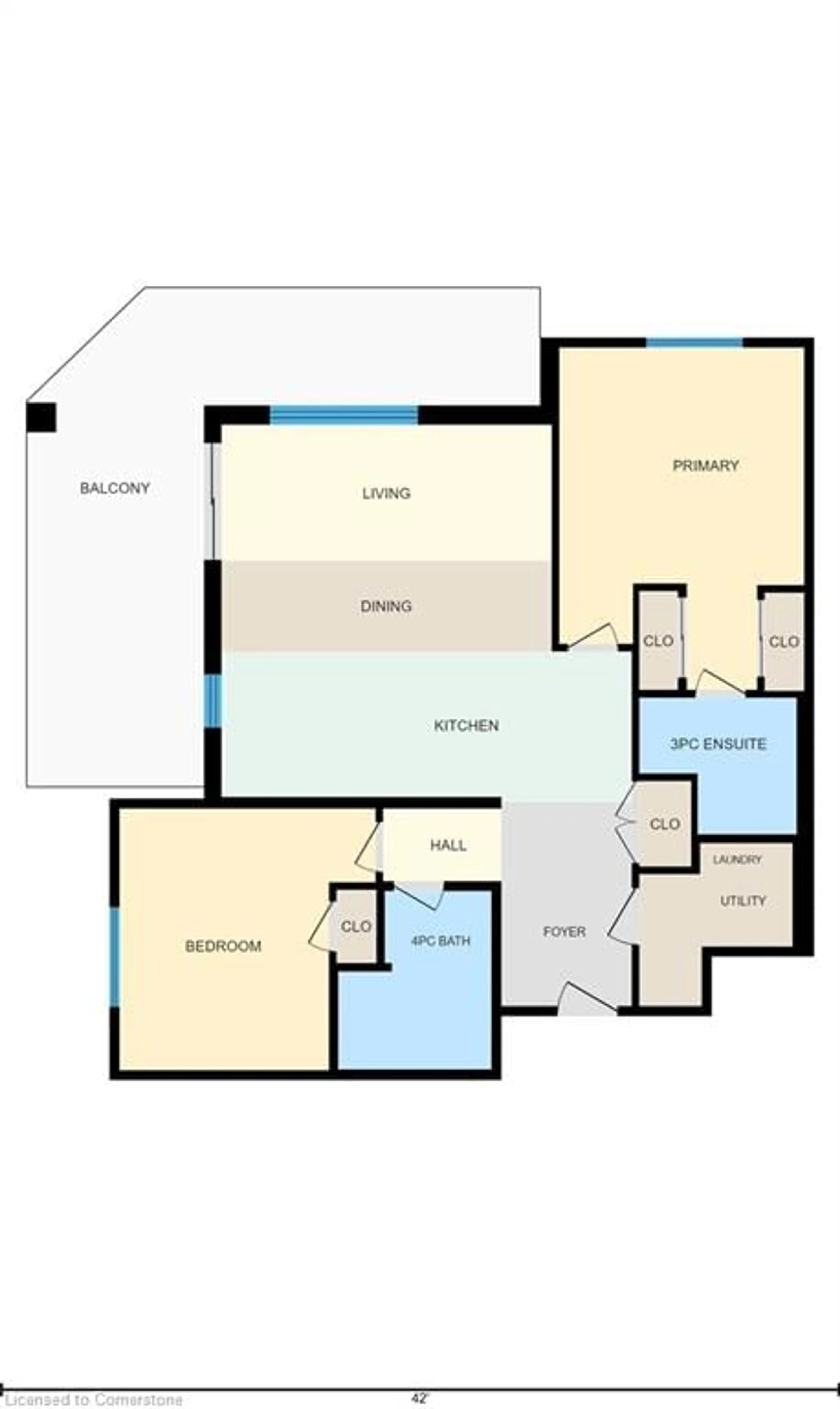 Floor plan for 245 Grey Silo Rd #407, Waterloo Ontario N2J 4G8